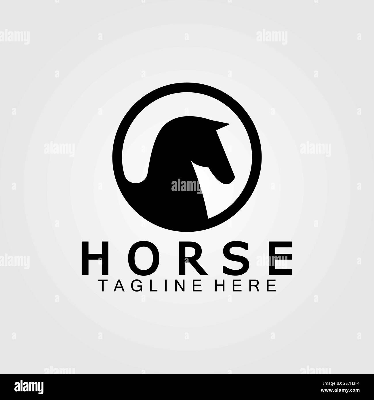 Vektordarstellung der Silhouette des schwarzen Pferdekopfes Stock Vektor