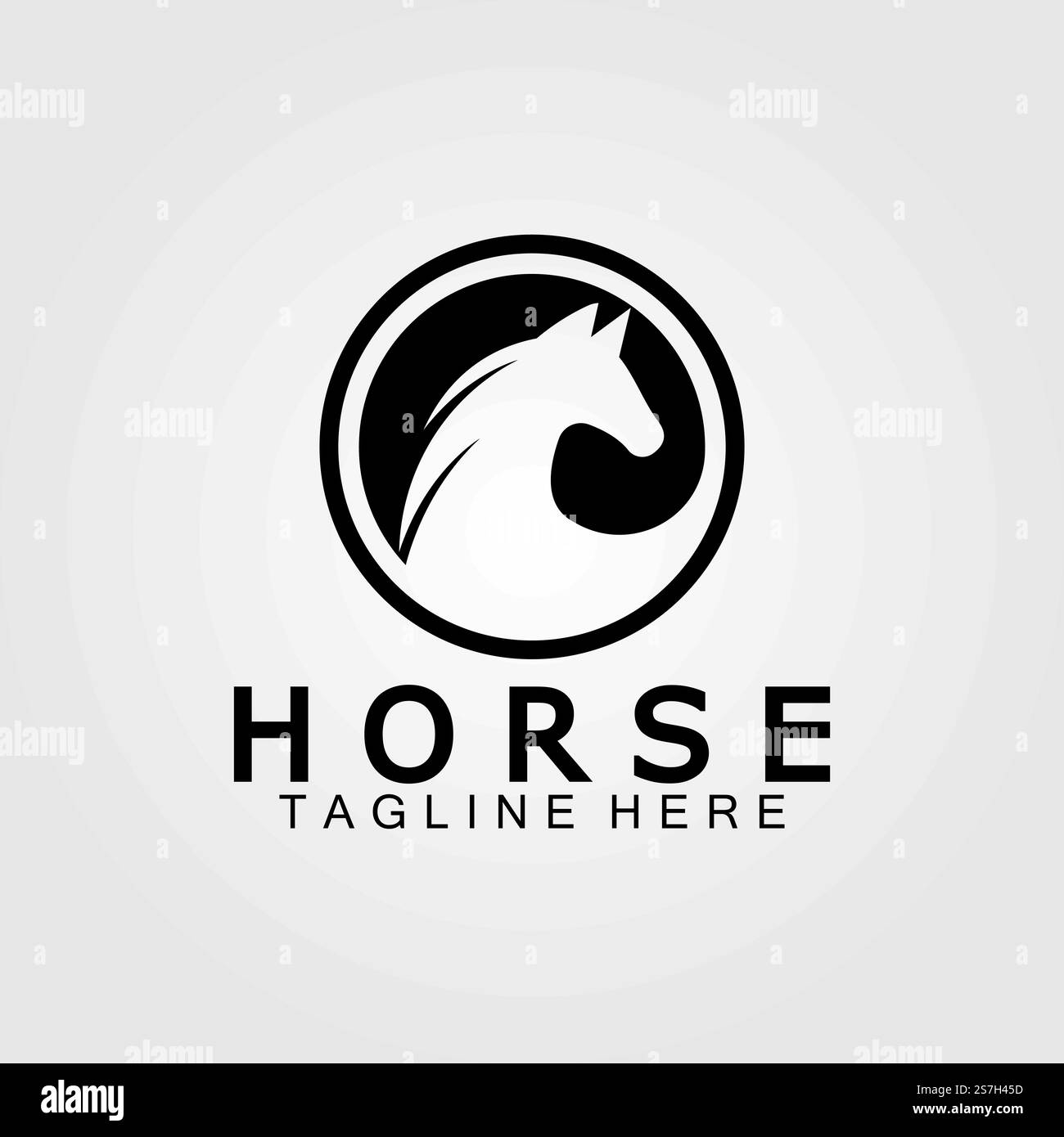 Vektordarstellung der Silhouette des schwarzen Pferdekopfes Stock Vektor