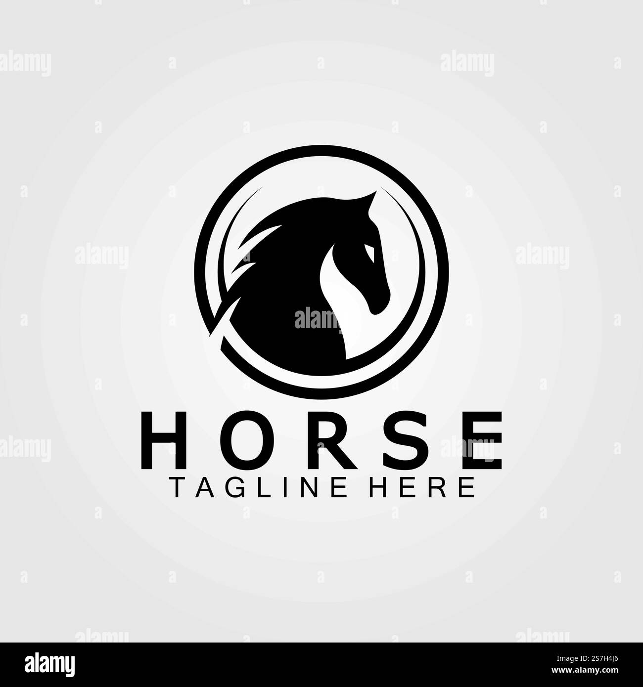 Vektordarstellung der Silhouette des schwarzen Pferdekopfes Stock Vektor