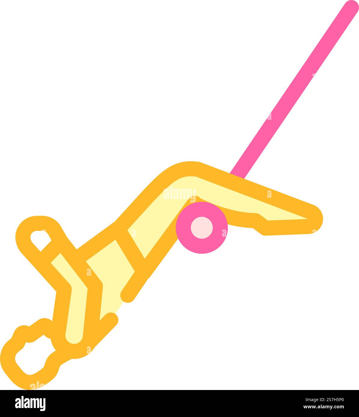 Trapezkünstler akrobat Karneval zeigen Farbe Symbol Vektor. Trapezkünstler akrobat Karneval Show Schild. Isolierte Symboldarstellung. Trapezkünstler akrobat Karneval zeigen Farbe Symbol Vektor Illustration Stock Vektor