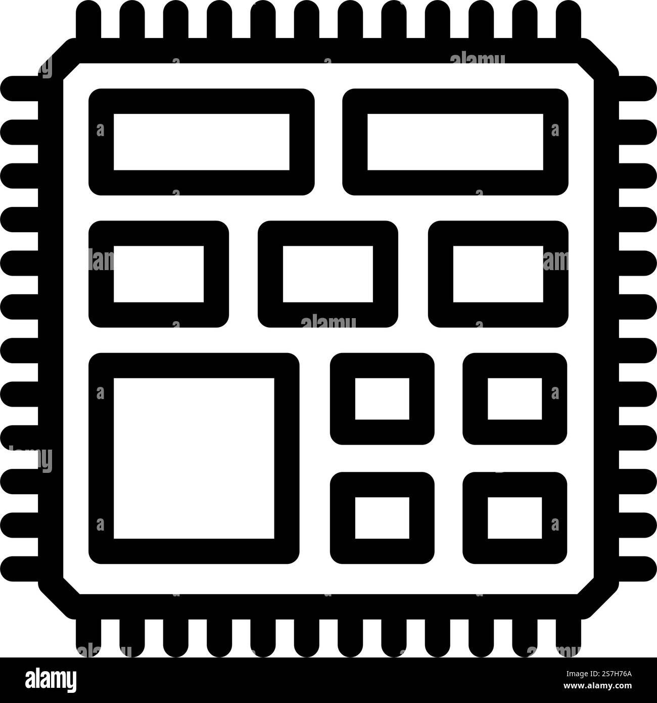 Mikrocontroller Elektrotechniker - Symbolvektor. Schild für Mikrocontroller-Elektrotechniker. Schwarze Abbildung des isolierten Kontursymbols. Mikrocontroller Elektrotechniker, Linie, Vektorillustration Stock Vektor