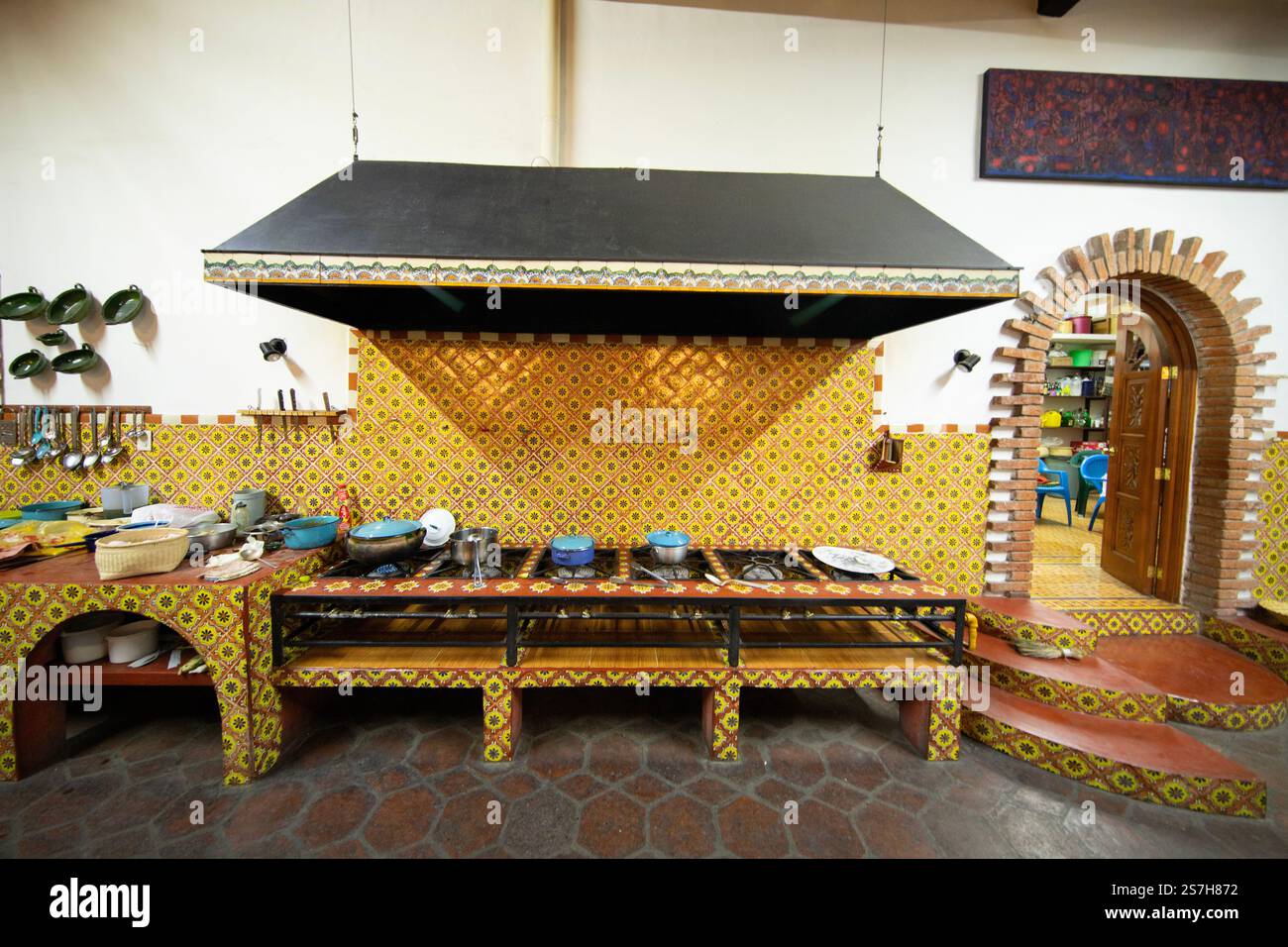 Teotitlán del Valle, Oaxaca, Mexiko; 1. Januar 2025: Restaurant Tlamanalli. Traditionelle Küche von Küchenchef Abigail Mendoza in Oaxaca, Mexiko. Stockfoto