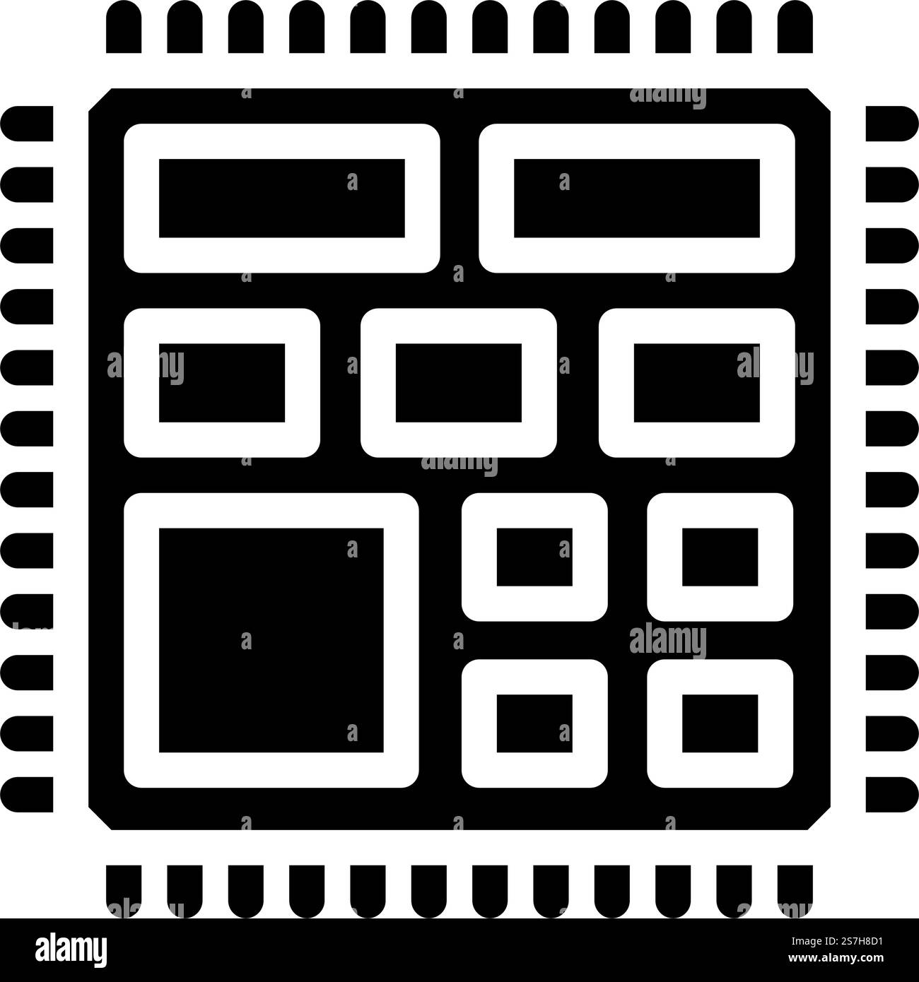 Mikrocontroller Elektrotechniker Glyphe Symbol Vektor. Schild für Mikrocontroller-Elektrotechniker. Isolierte Symboldarstellung. Mikrocontroller Elektrotechniker Glyphe Symbol Vektor Illustration Stock Vektor