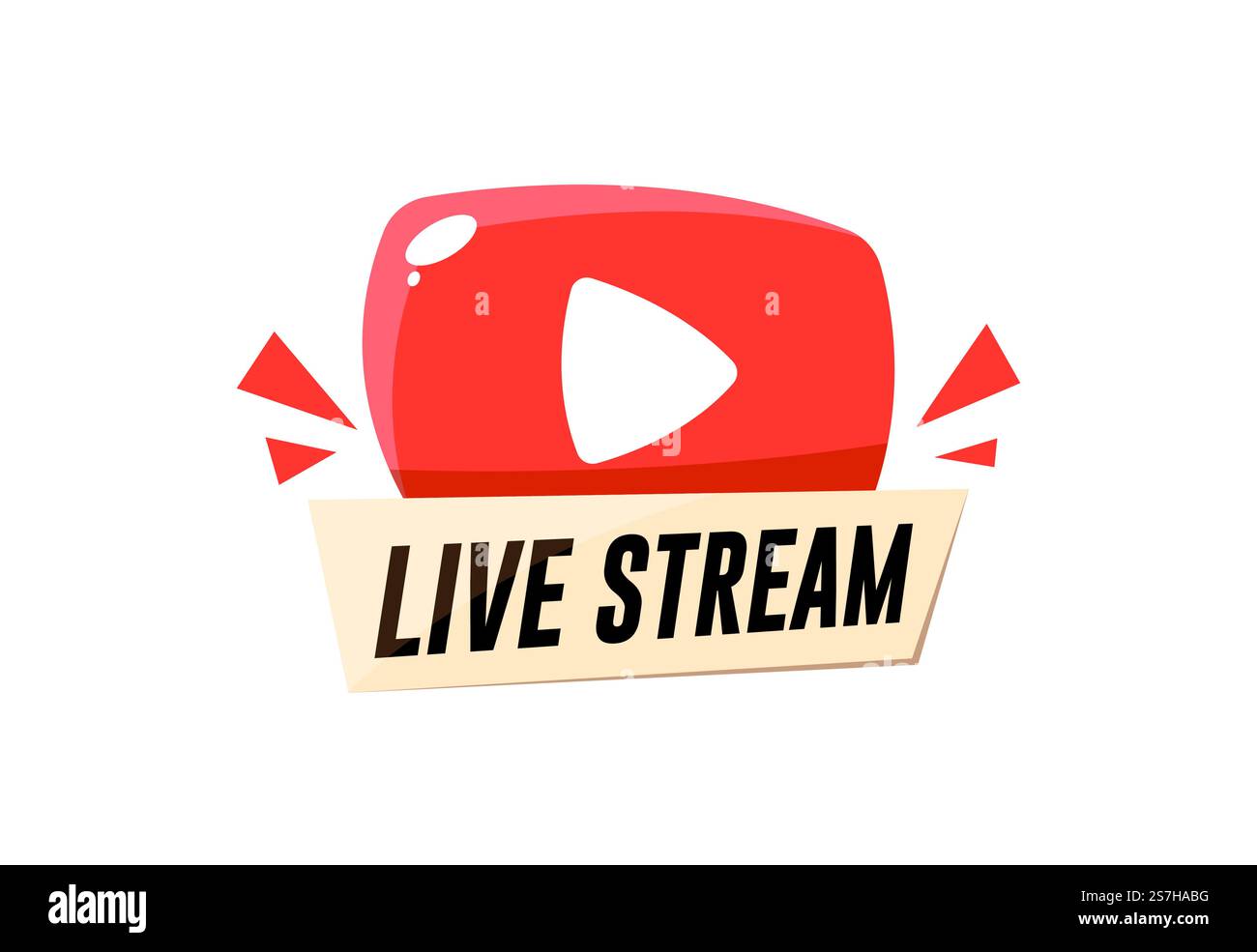 Livestreaming-Symbol und Videoübertragung. Stock Vektor