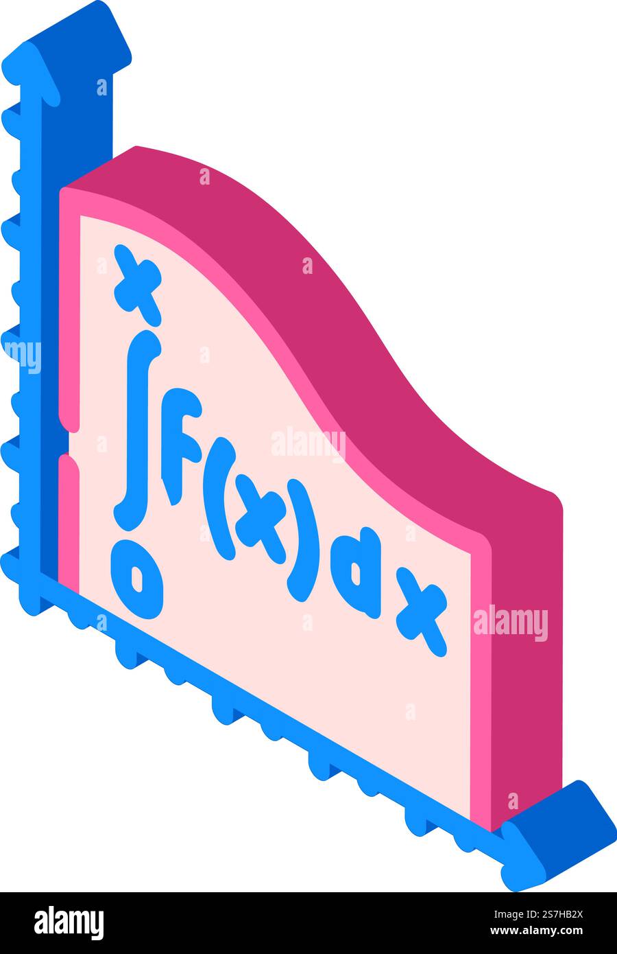 Integraler isometrischer Ikonvektor für Mathematik-Wissenschaft. Integrales mathematisches Bildungszeichen. Isolierte Symboldarstellung. Integrale isometrische Ikonenvektorillustration für Mathematik-Wissenschaft Stock Vektor