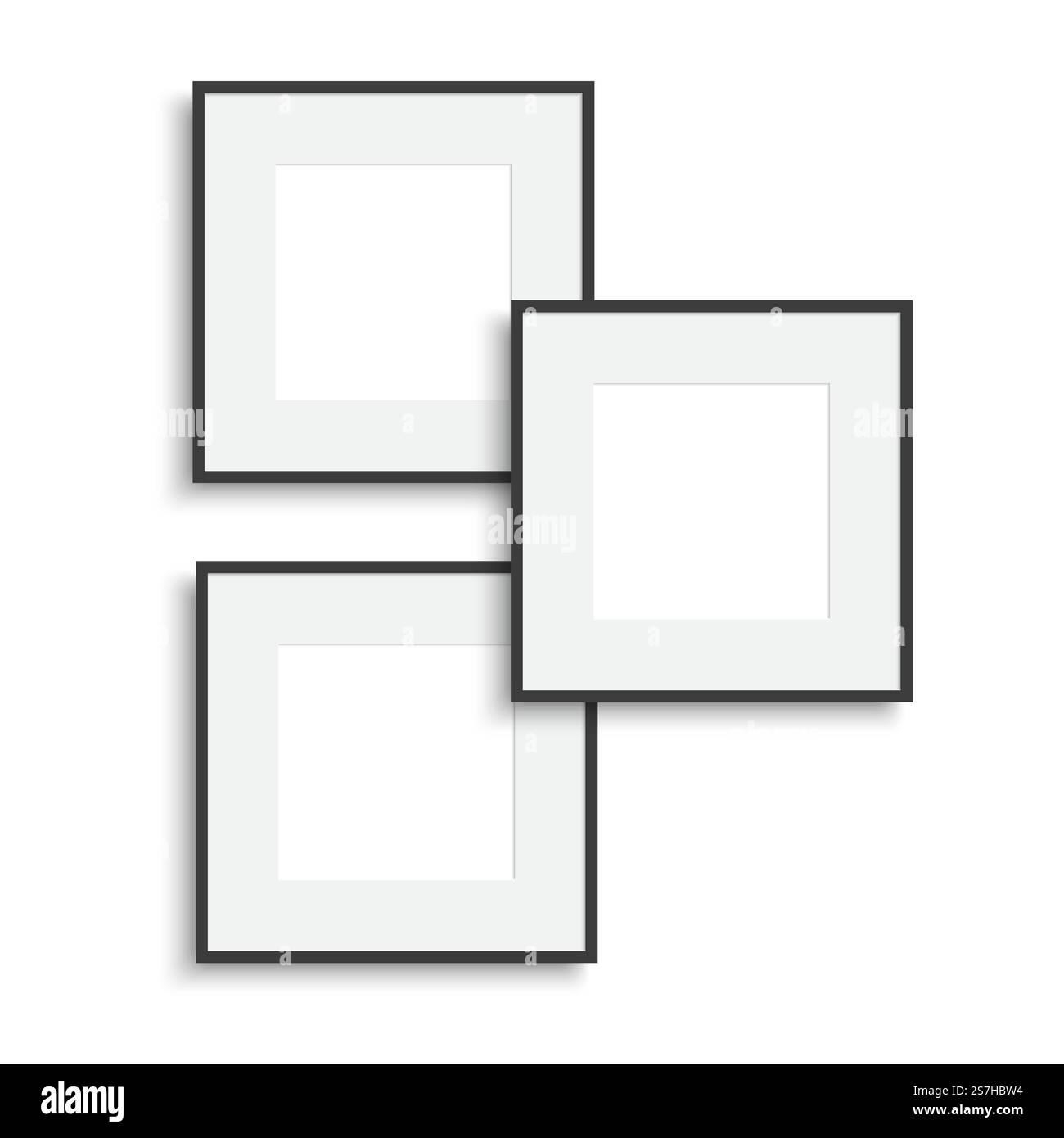 Realistischer, dünner Bilderrahmen mit weichen Schatten. Vektor. Stock Vektor