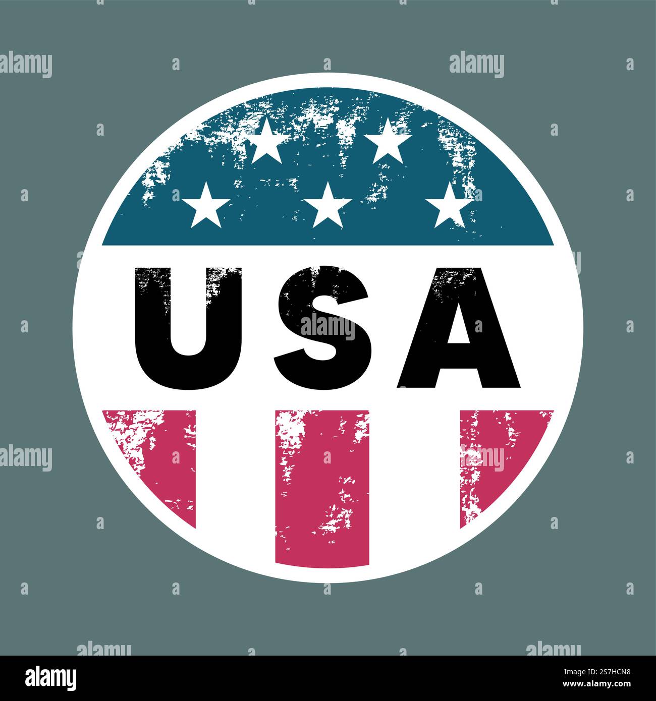 USA Retro-Abzeichen. Abstimmungsetikett Stock Vektor