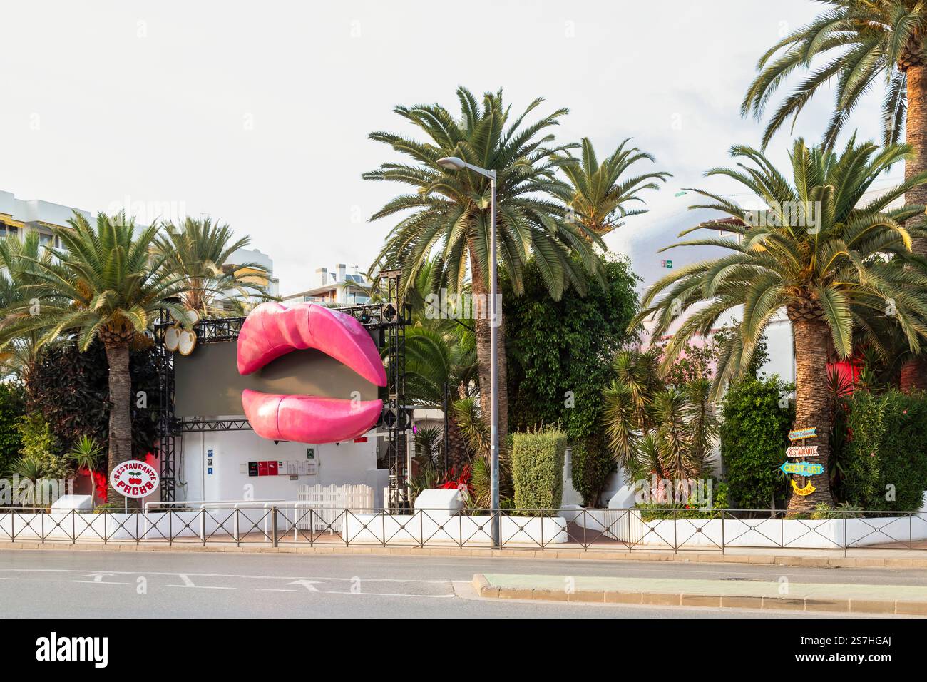 Berühmte Disco und Restaurant Pacha auf der Insel Ibiza. Stockfoto