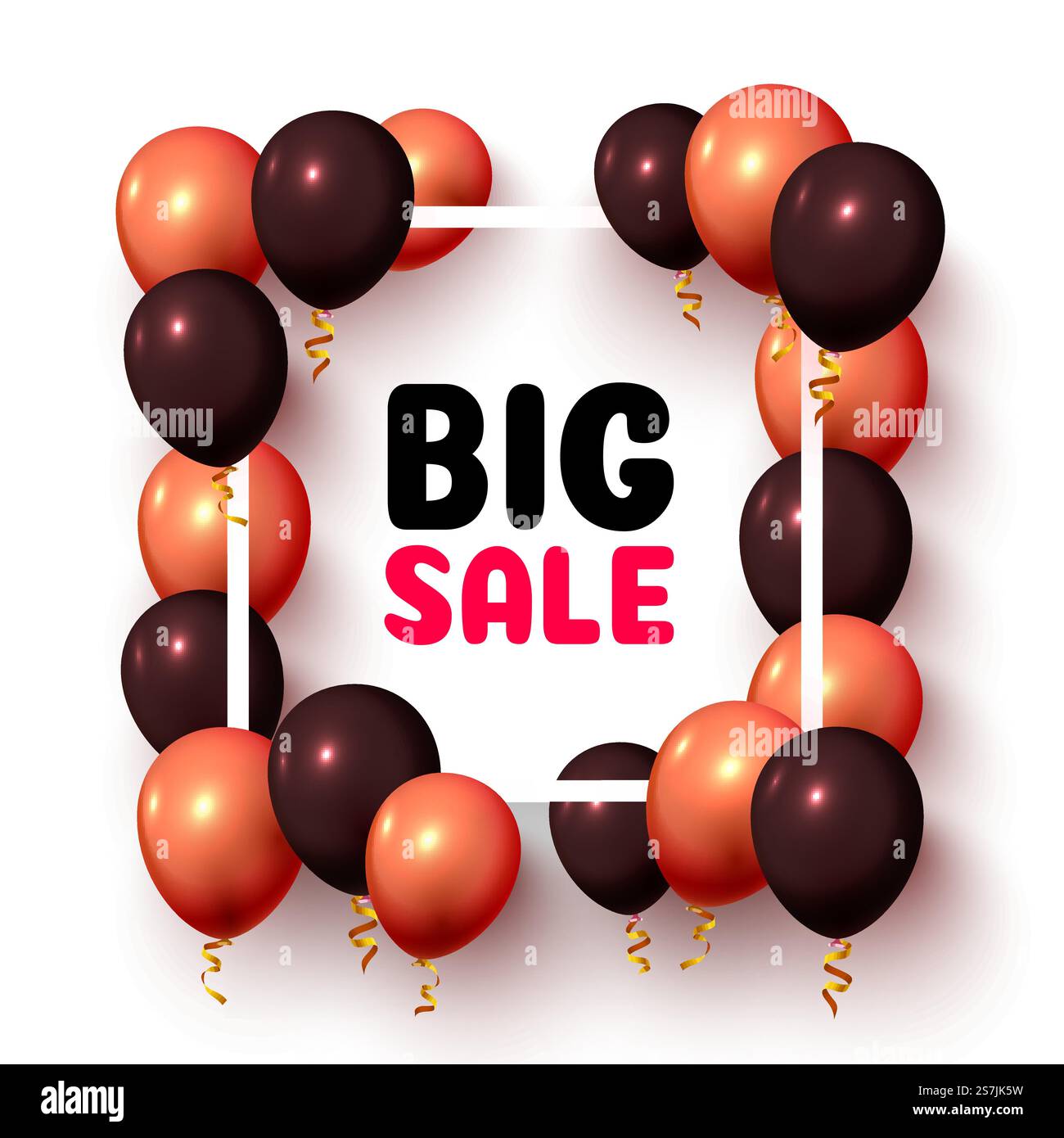 Marktrahmen für große Verkaufsgeschenke im weißen Hintergrund. Vektordarstellung Stock Vektor