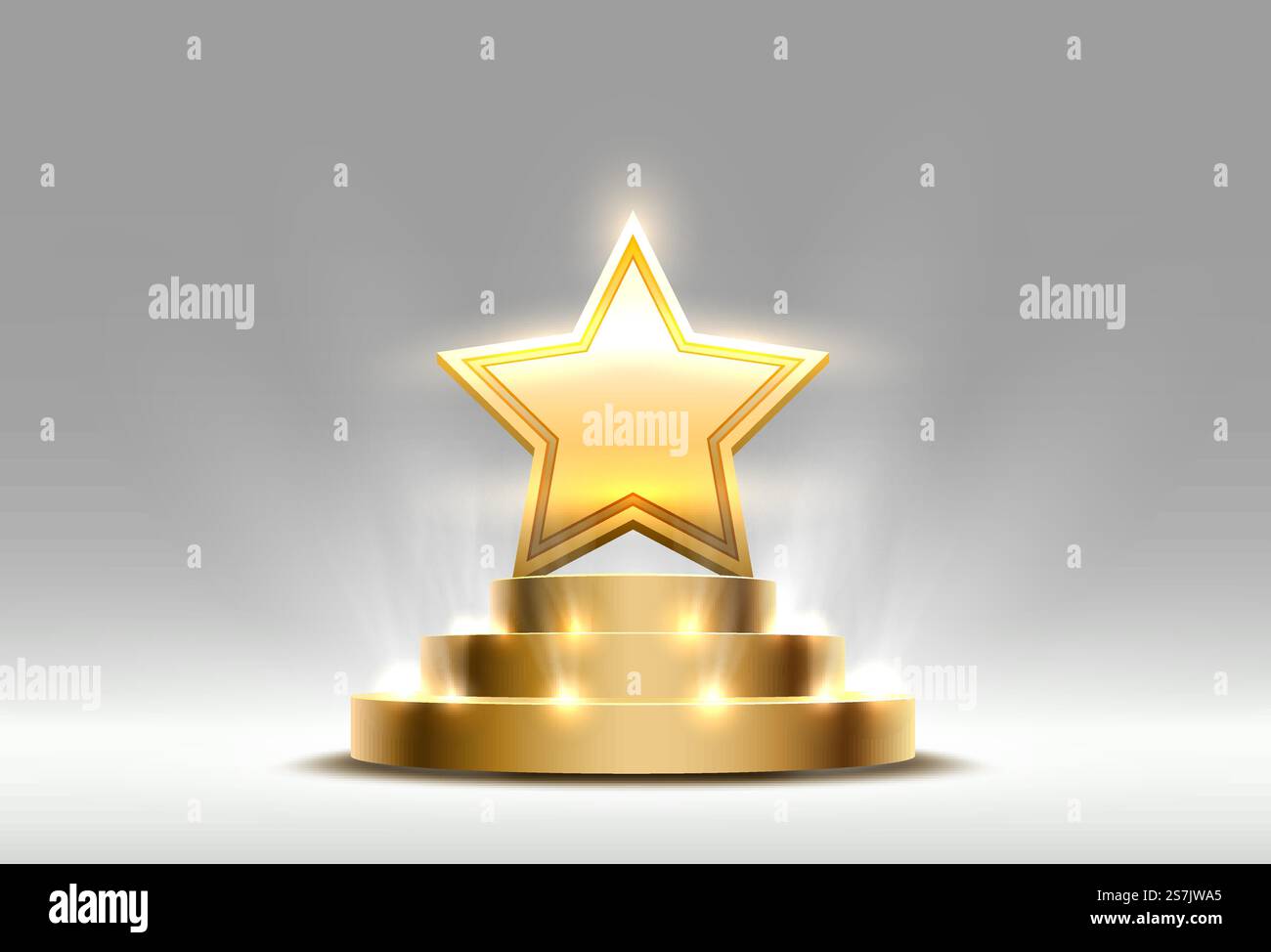 Stern beste Podium Award-Zeichen, goldenes Objekt. Vektorgrafik Stock Vektor