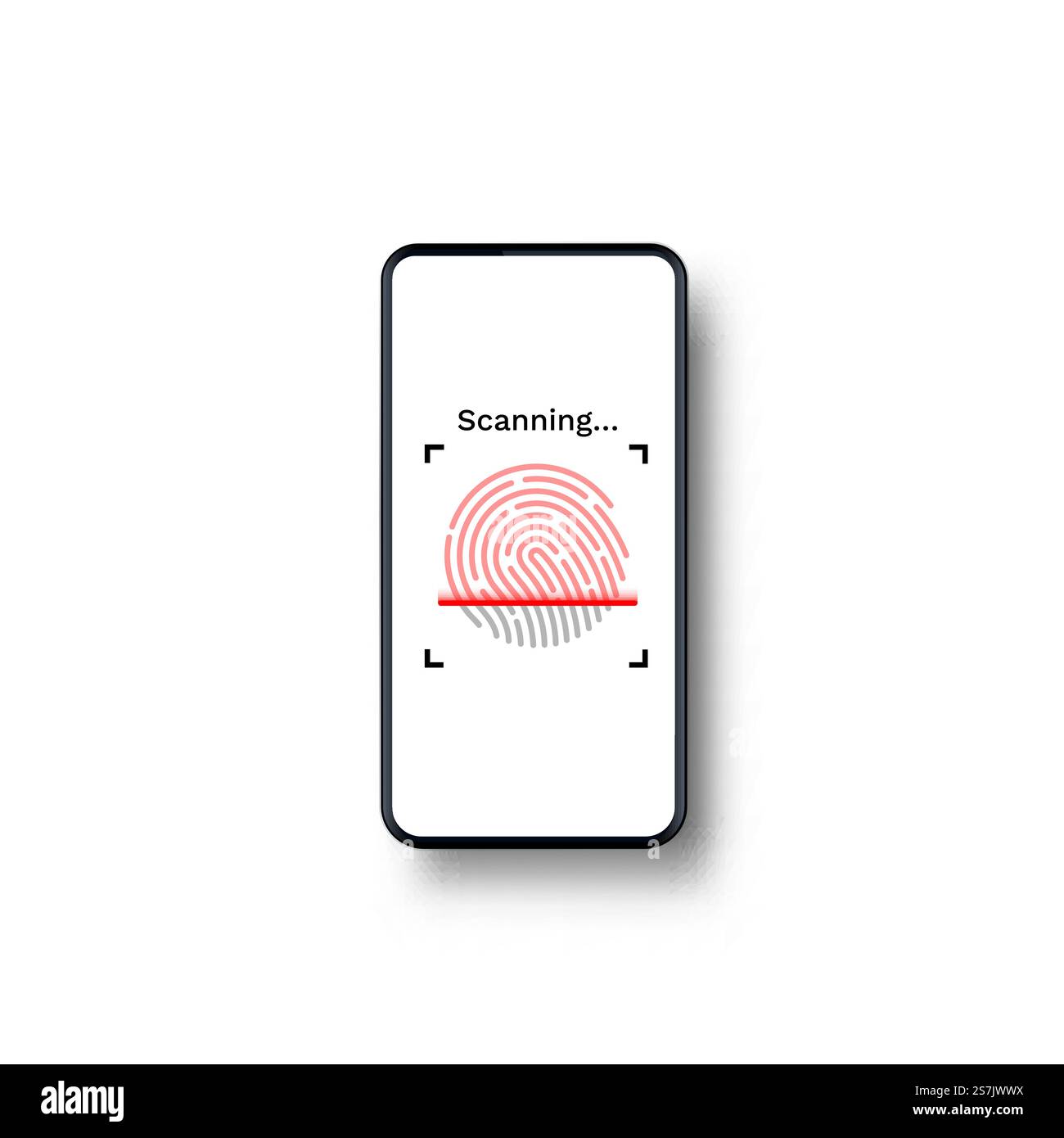 Passwort Touch ID-Telefon auf weißem Hintergrund. Vektordarstellung Stock Vektor