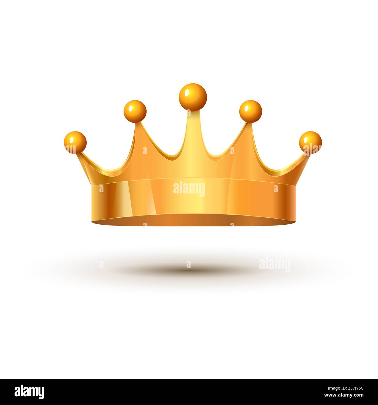 Goldene Königskrone königlicher Luxus isolierter mittelalterlicher Monarchschatz. Metallkrone.. Goldene Königskrone königlicher Luxus isolierter mittelalterlicher Monarchschatz. Metallkrone Stock Vektor