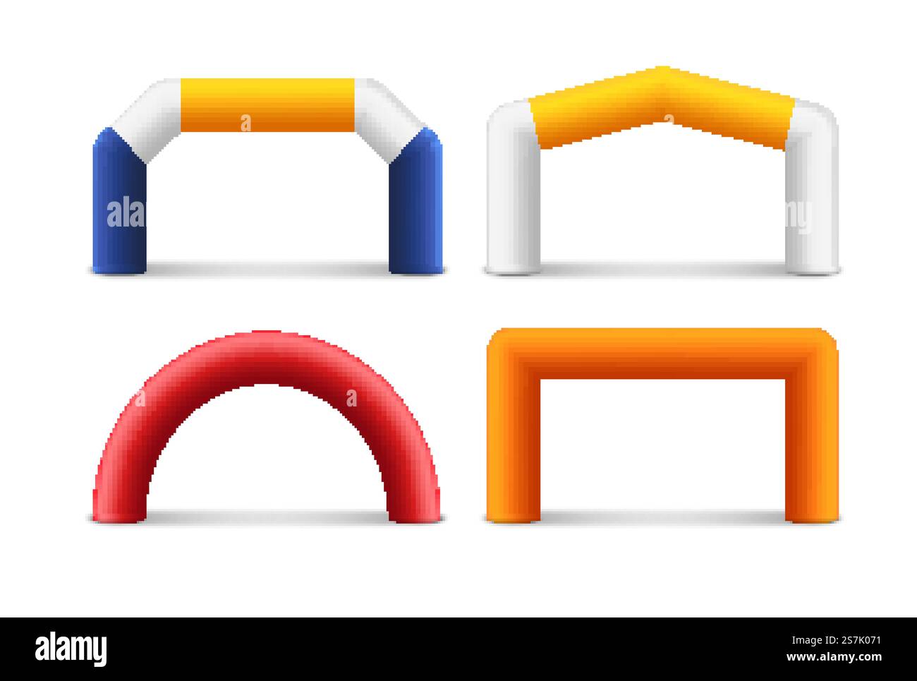 Aufblasbares Bogensponsor-Ballonbanner. Marathon Start Ende Eingang Veranstaltung Werbung.. Aufblasbares Bogensponsor-Ballonbanner. Werbung für Veranstaltungen mit Beginn des Marathons Stock Vektor