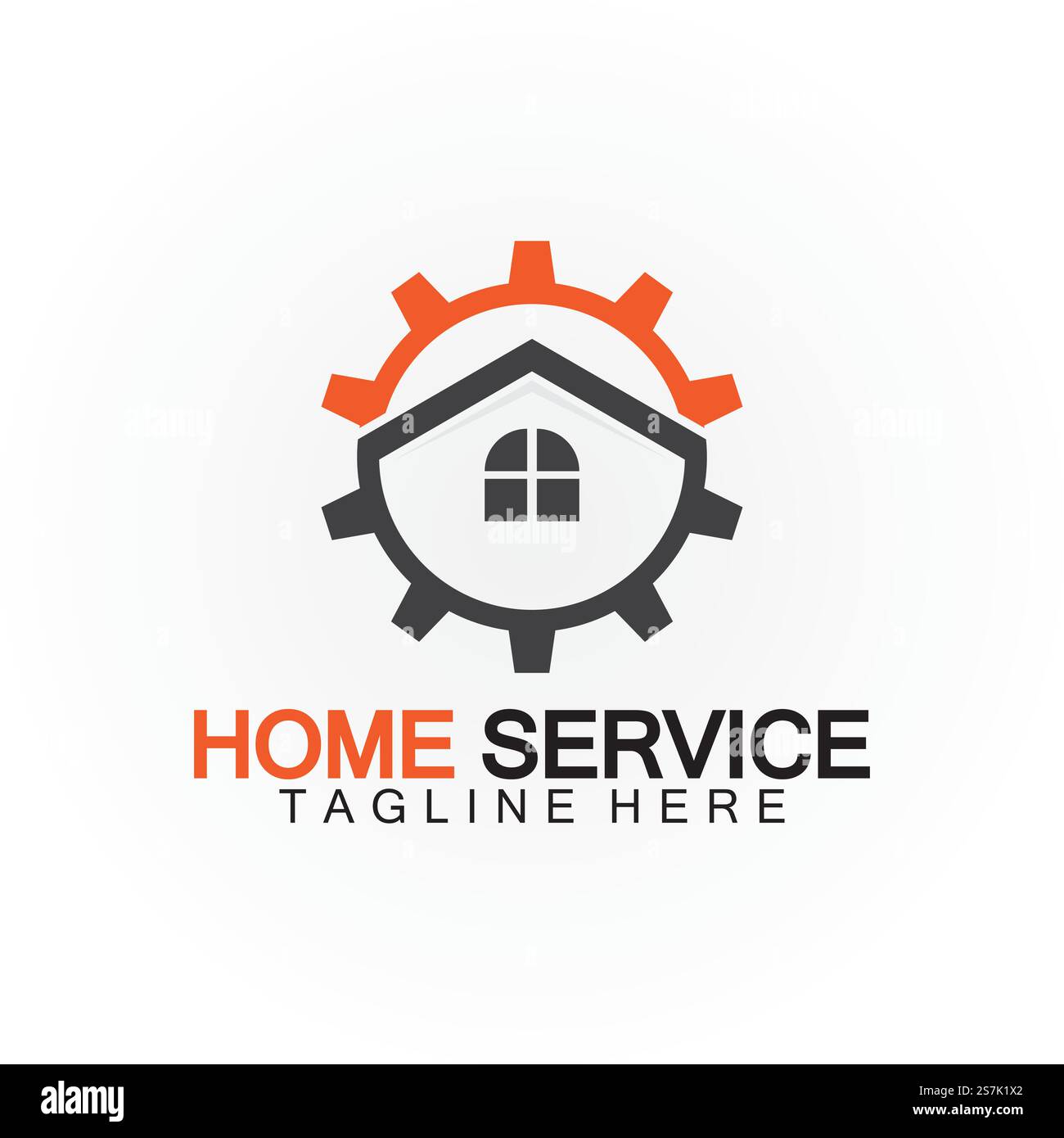 Home Service Logo, Designkonzept Ausrüstung und Heim, geeignet für Renovierungs-, Umbau- und Hauswartungsunternehmen Stock Vektor