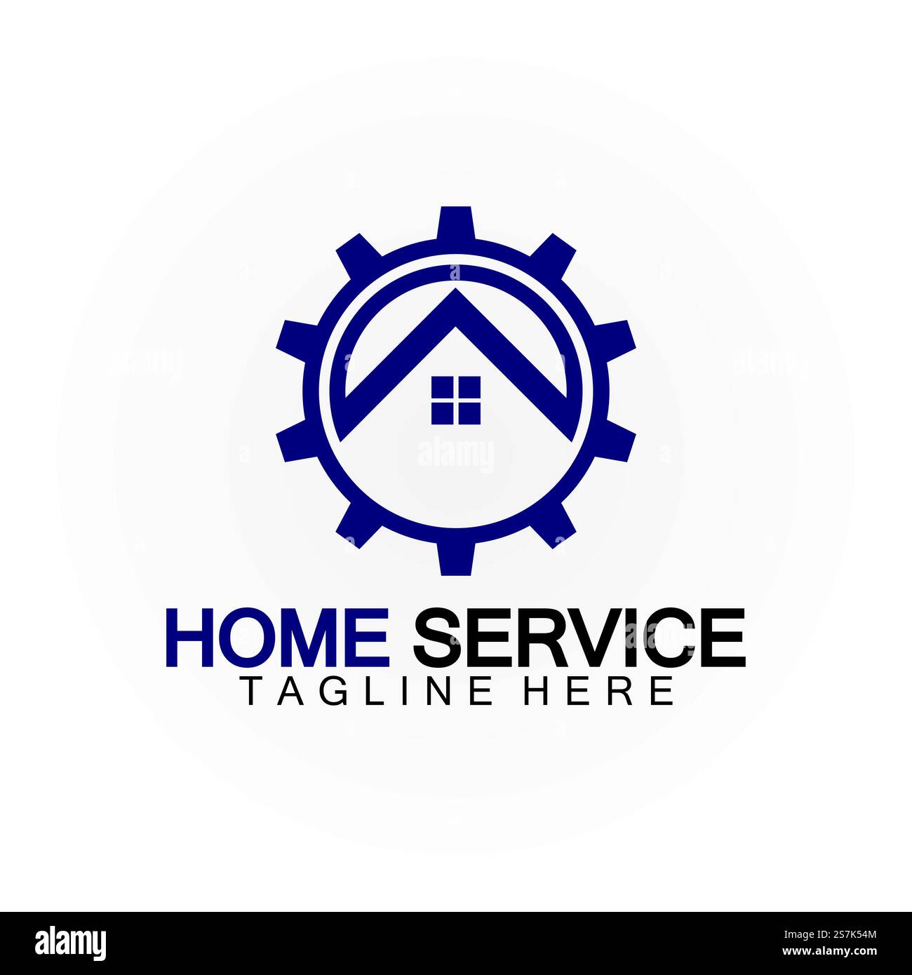 Home Service Logo, Designkonzept Ausrüstung und Heim, geeignet für Renovierungs-, Umbau- und Hauswartungsunternehmen Stock Vektor