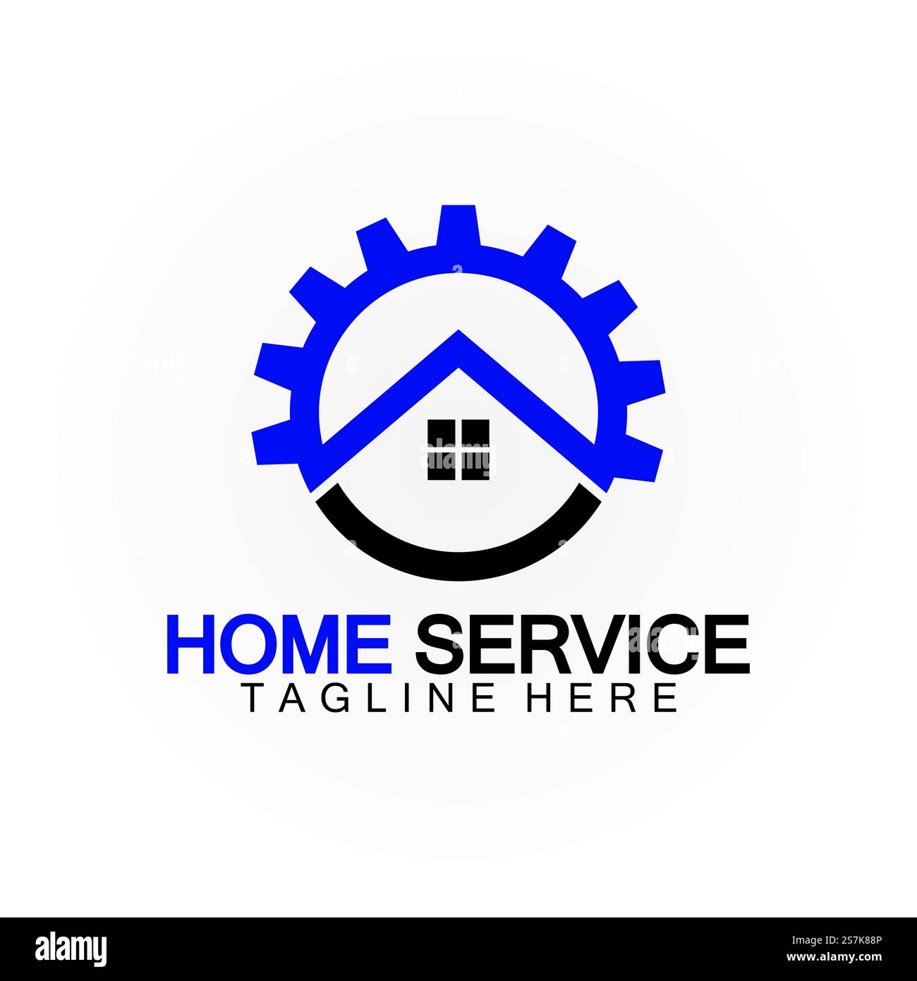 Home Service Logo, Designkonzept Ausrüstung und Heim, geeignet für Renovierungs-, Umbau- und Hauswartungsunternehmen Stock Vektor