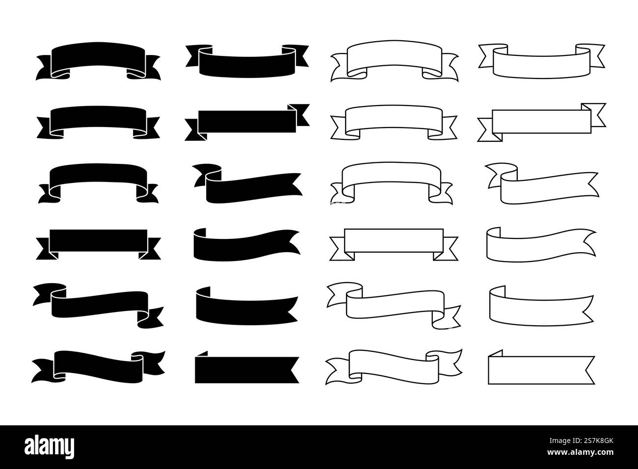 Rotes Bannerset für Vektorband. Flaches rotes Band für Werbeaktionen, Rabattaufkleber im Produktverkauf. Stock Vektor