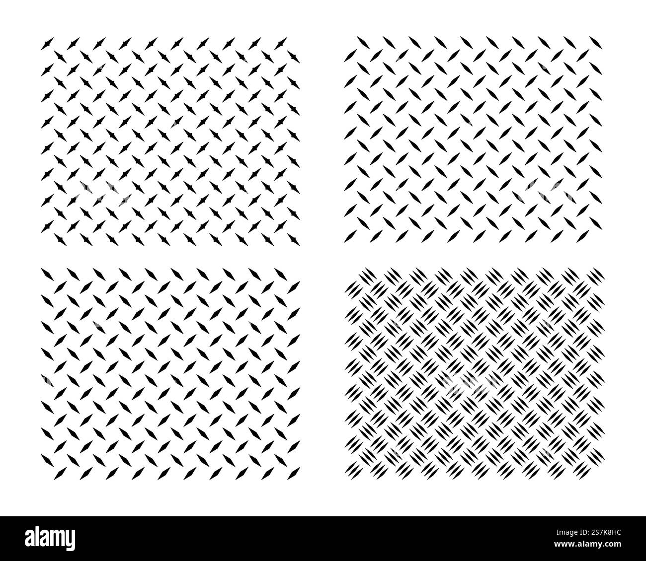 Diamantplatte Metallstruktur Hintergrund. Starkes Strukturmuster aus Diamantstahlblech. Stock Vektor