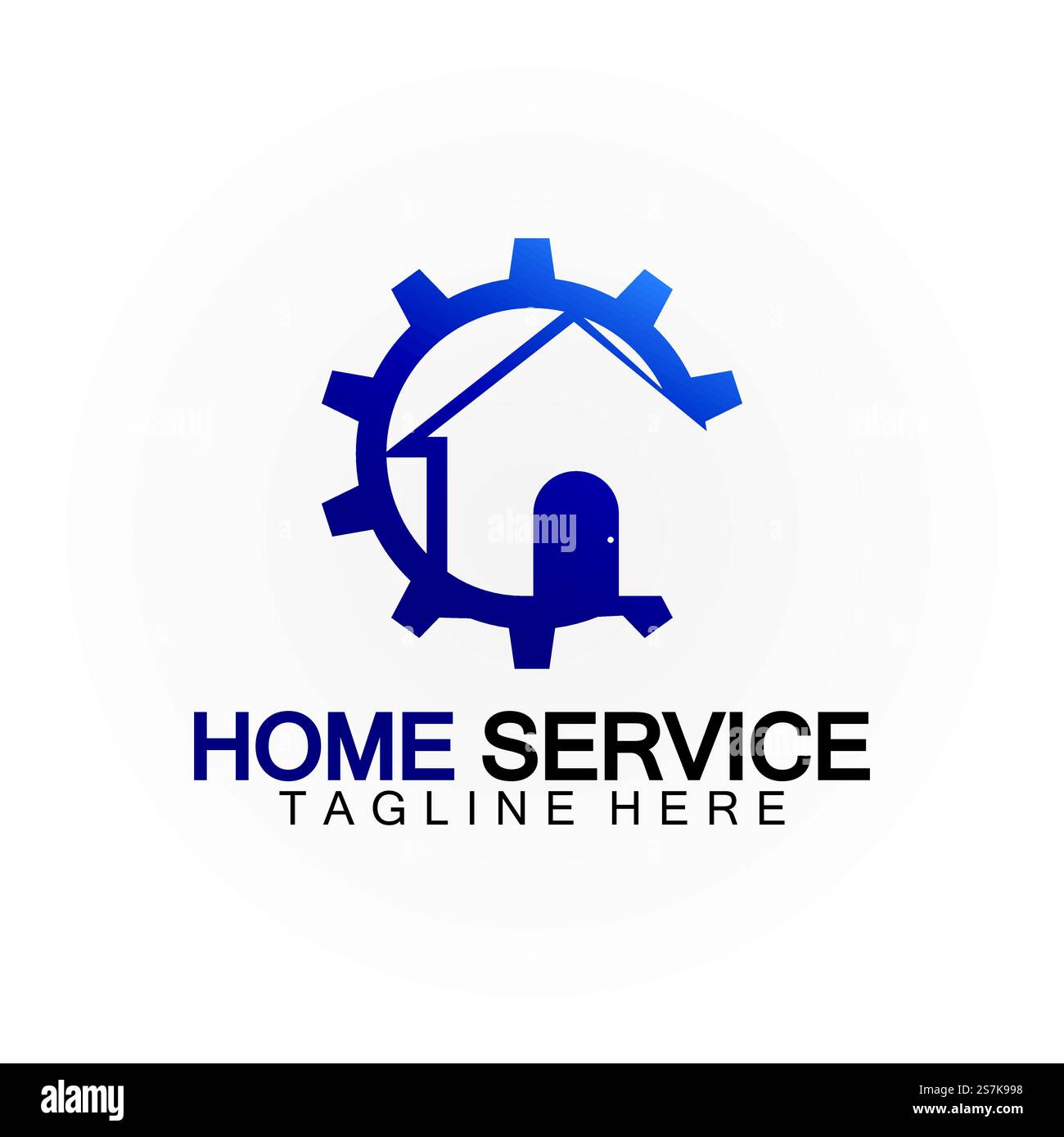 Home Service Logo, Designkonzept Ausrüstung und Heim, geeignet für Renovierungs-, Umbau- und Hauswartungsunternehmen Stock Vektor
