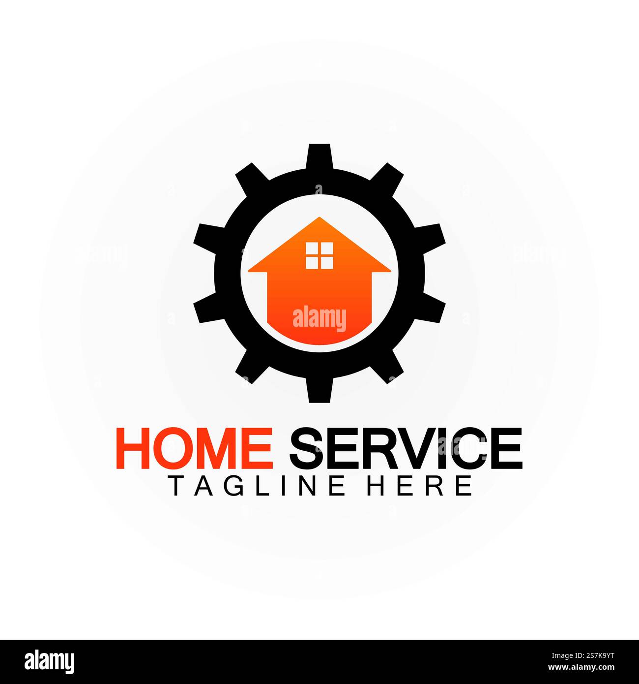 Home Service Logo, Designkonzept Ausrüstung und Heim, geeignet für Renovierungs-, Umbau- und Hauswartungsunternehmen Stock Vektor