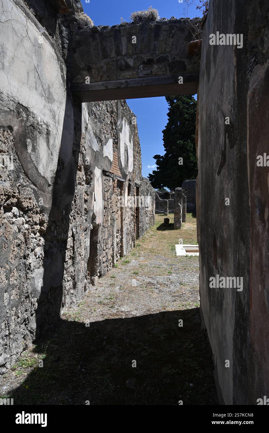 Antike Innenarchitektur, historische römische Innenarchitektur, Pompeji Italien Stockfoto