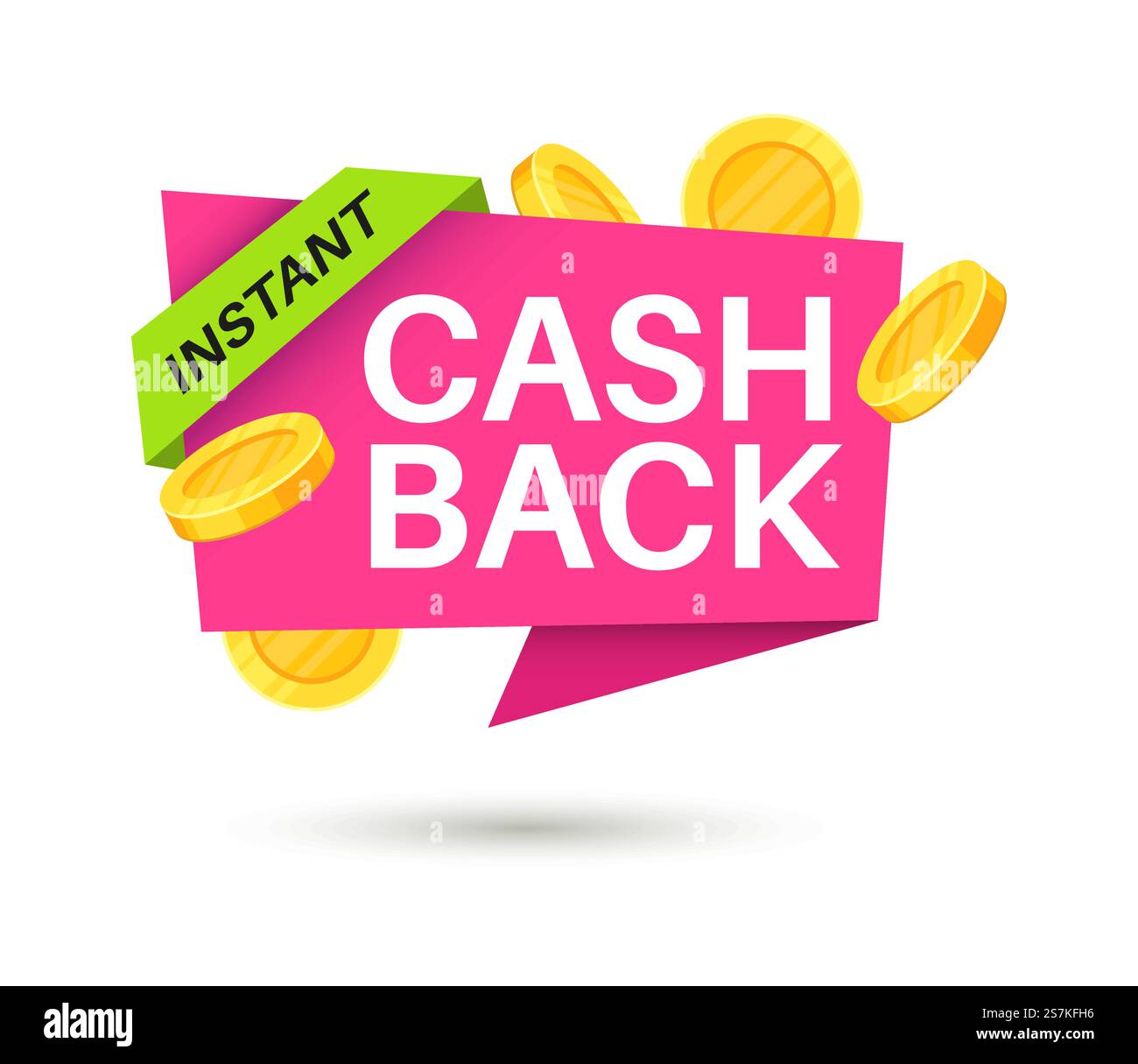 Cashback-Aufkleber. Symbol für Cash Back und Sparen von Rücksendegeld nach dem Einkaufen mit Bändchen-Vektor-Banner. Cashback-Aufkleber. Symbol für Bargeld und Sparen nach dem Einkaufen mit Bändchen-Vektor-Banner Stock Vektor
