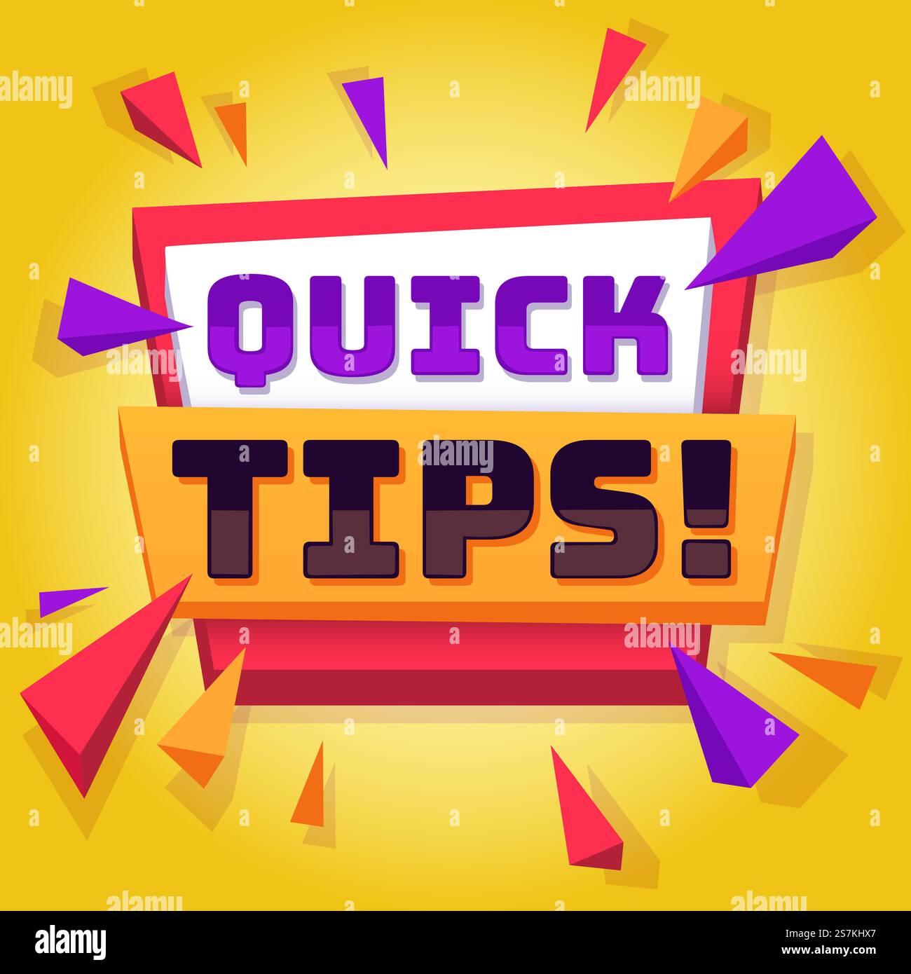 Kurzer Tipp. Nützliche Tricks und Ratschläge Blog-Post-Hintergrund, kreative Ideen Banner mit Text, beste Lösung und Informationsvektor gelbes Badge Konzept. Kurzer Tipp. Nützliche Tricks und Ratschläge Blog Post Hintergrund, kreative Ideen Banner mit Text, beste Lösung und Informationsvektorkonzept Stock Vektor