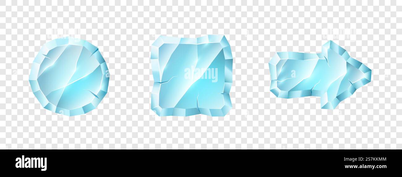 Set von Symbolen für die Crystal Media Player-Taste. Wiedergabe- und Pause-Tasten für die Benutzeroberfläche der Video-Audio-Player-Anwendung isoliert auf transparentem Hintergrund. Vektorabbildung. Set der Crystal Media Player-Taste. Tasten für die Wiedergabe der Pause für die Benutzeroberfläche der Video-Audio-Anwendung Stock Vektor