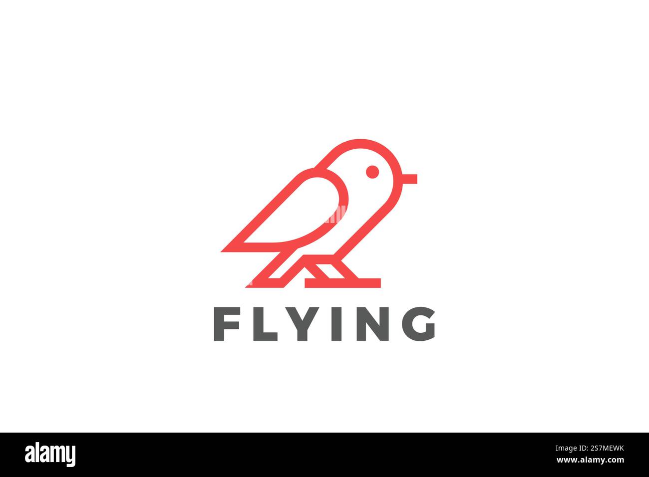 Vogel Logo abstraktes Vektordesign linearer Stil. Dove Sparrow Sitting Logo-Symbol. Stock Vektor