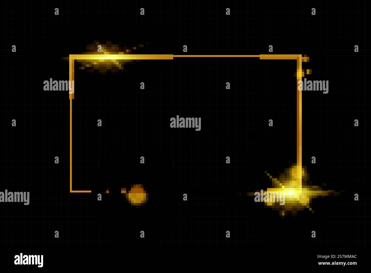 Goldener glänzender Rahmen mit Schatten auf transparentem Hintergrund. Goldener Luxus-Vintage-realistischer rechteckiger Rand. Abbildung Stock Vektor