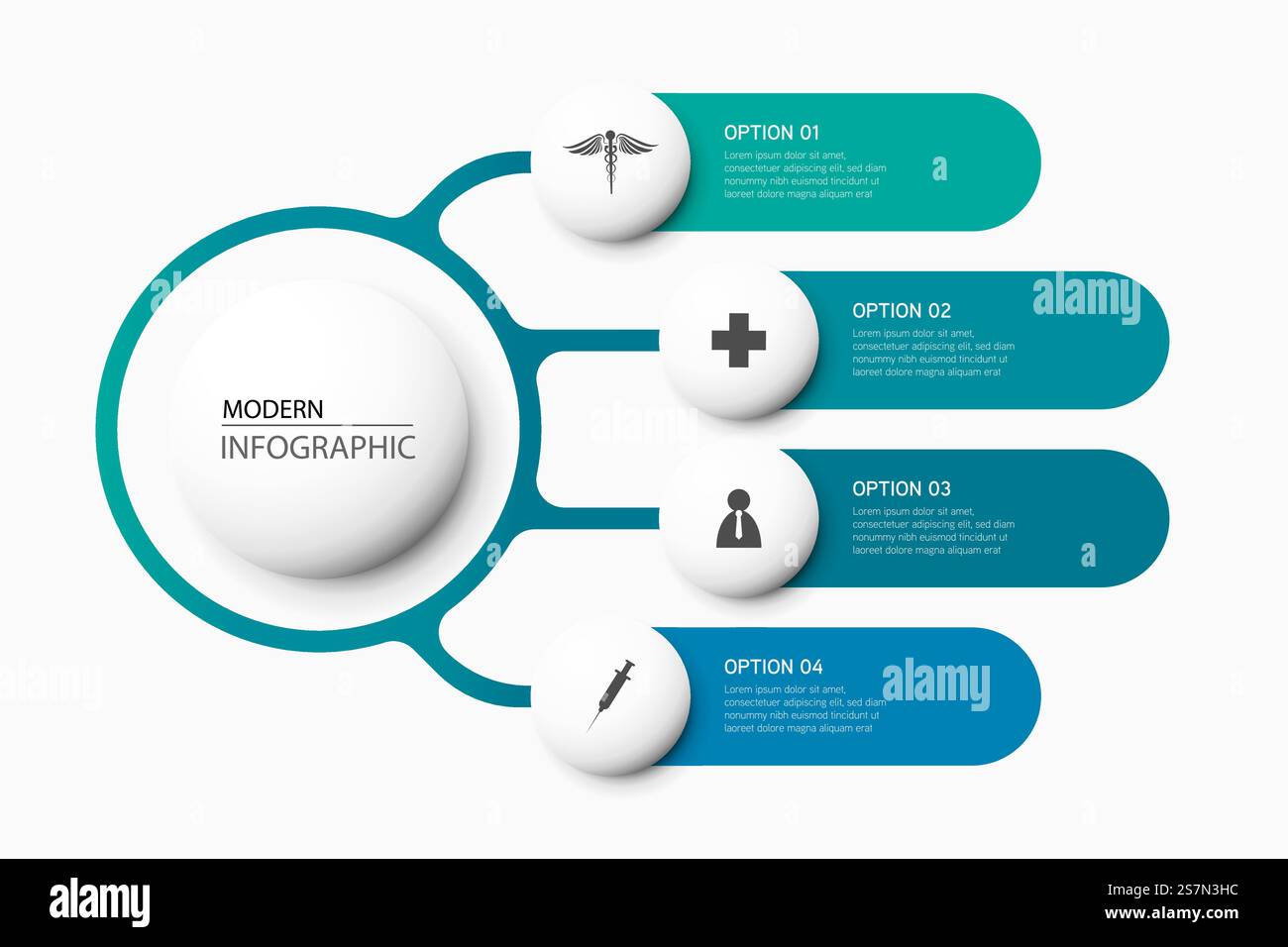 Anzeige medizinischer Informationen Prozessdiagramm abstraktes Element des Diagrammdiagramms mit Schritt, Option, Abschnitt oder Prozess Vektor-Geschäftsvorlage für Präsentation Kreatives Konzept für Infografik Stock Vektor