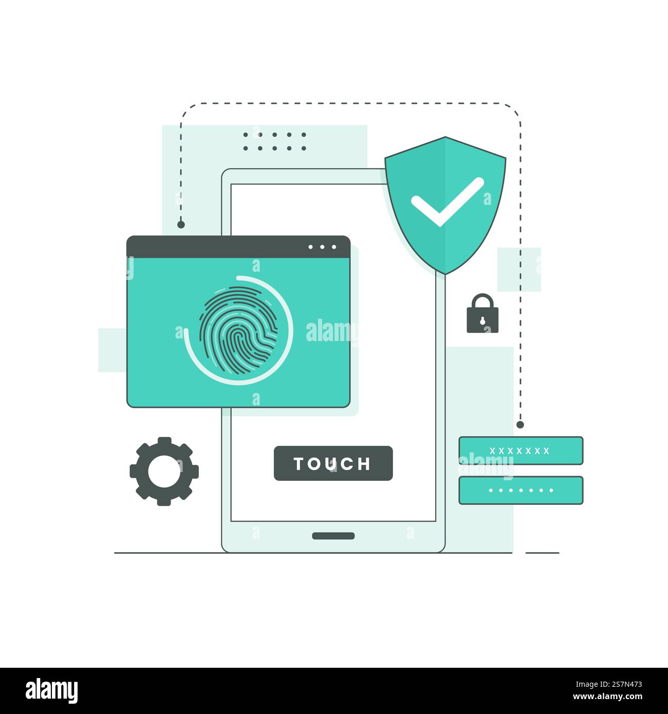 Flache Abbildung des Fingerabdrucks. Illustration für Websites, Landing-Pages, mobile Anwendungen, Poster und Banner Stock Vektor