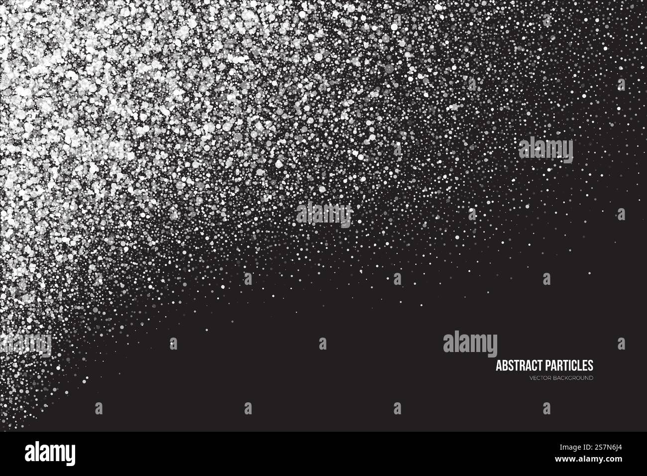 Helles Weiß Schimmer Glowing Round Particles Schneefall Effect Abstrakter Hintergrund. Weißer Schimmer Leuchtende Runde Partikel Vektor Hintergrund Stock Vektor