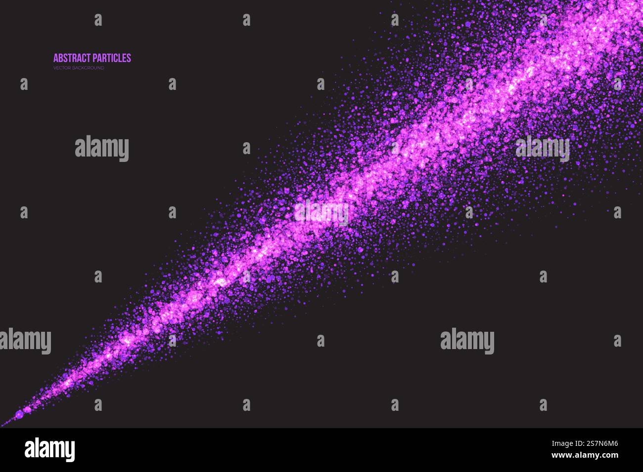 Abstrakter Heller Violetter Leuchtender Partikel Vektor-Hintergrund. Violetter Schimmer Leuchtende Runde Partikel Vektor-Hintergrund Stock Vektor