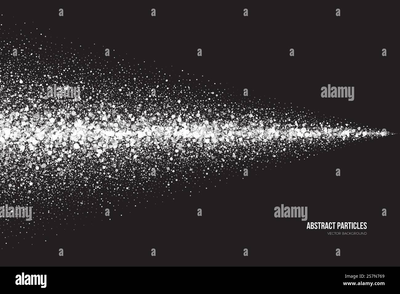 Abstrakter Heller Weißer Schimmer Leuchtende Runde Partikel Sprüheffekt Hintergrund. Weißer Schimmer Leuchtende Runde Partikel Vektor Hintergrund Stock Vektor