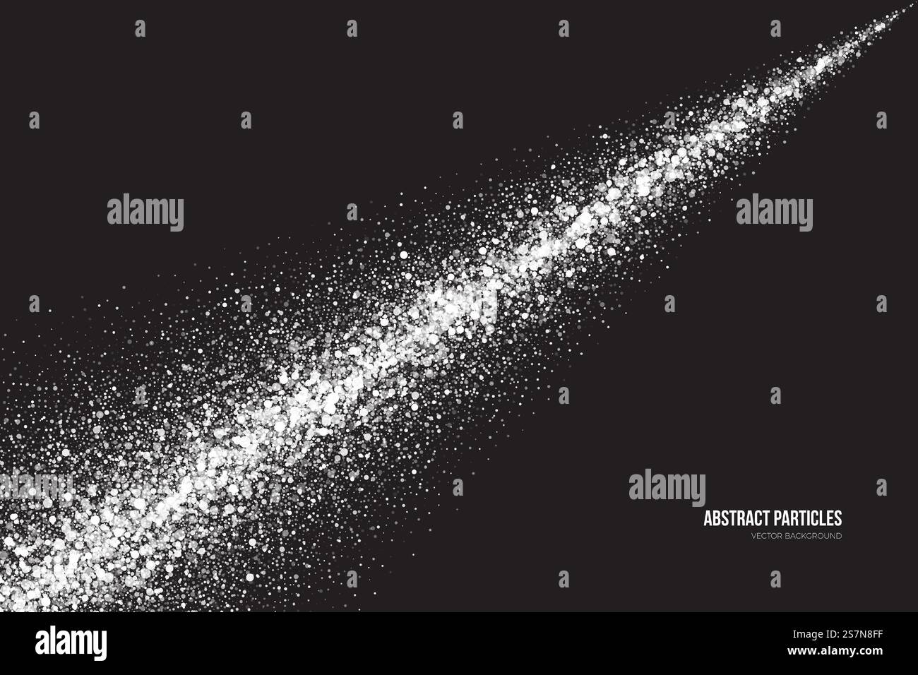Helles Weiß Schimmer Glowing Particles Spray Effect Abstrakter Hintergrund. Weißer Schimmer Leuchtende Runde Partikel Vektor Hintergrund Stock Vektor