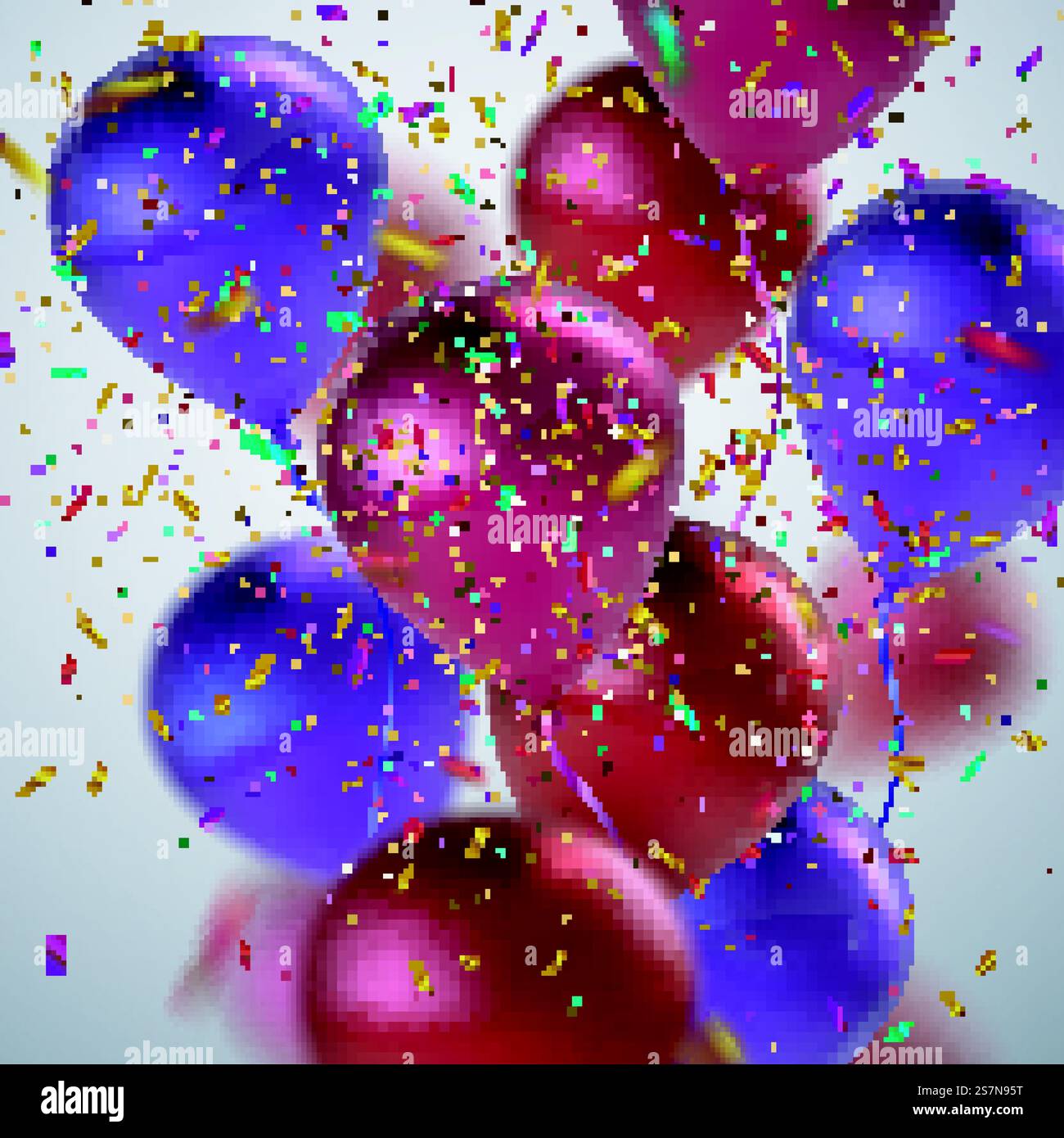 Urlaub abstrakter Hintergrund mit Ballons und Konfetti Stock Vektor