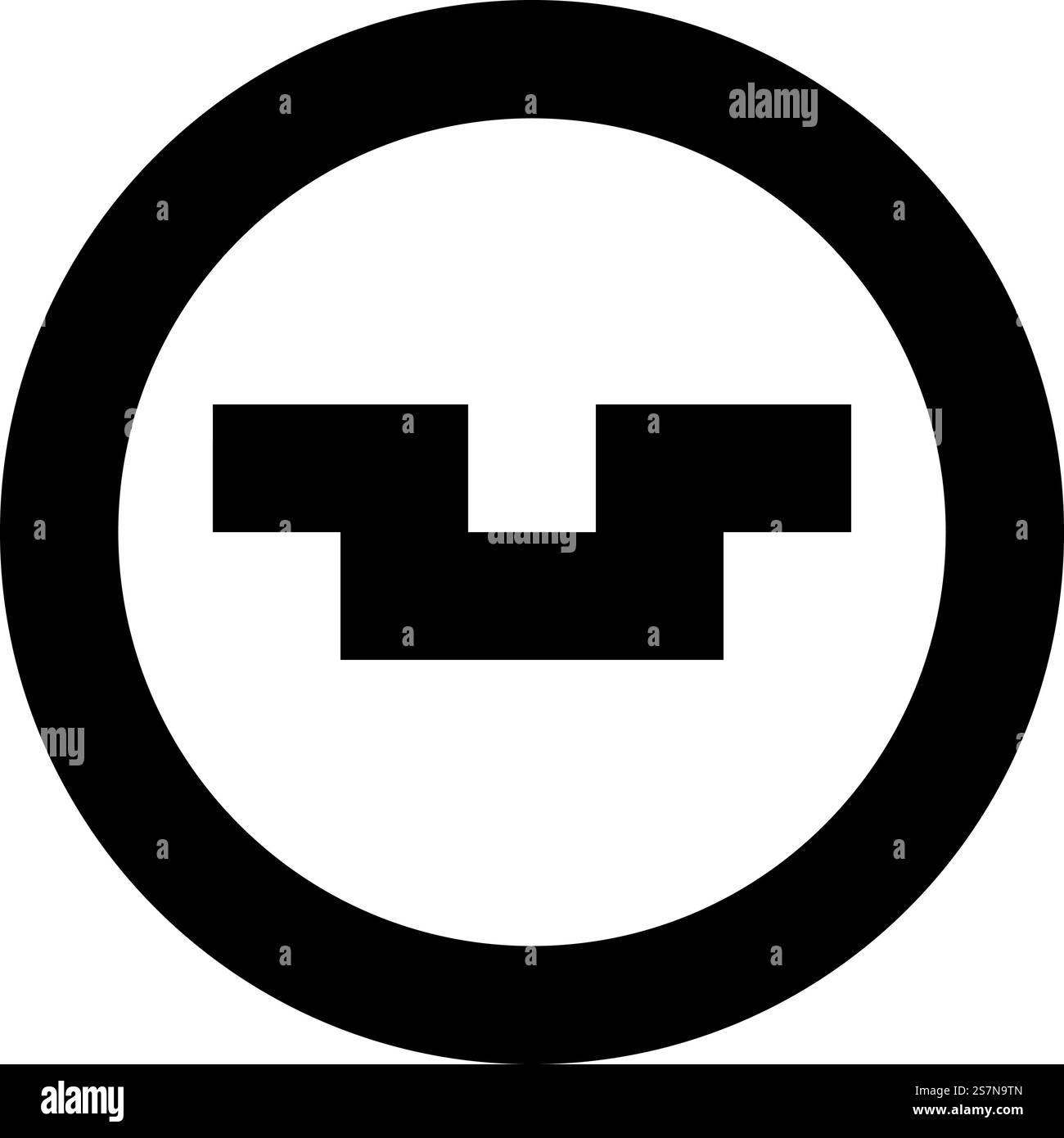 Grube mit quadratischem Loch Boden Vertiefung Symbol im Kreis rund schwarz Farbe Vektor Illustration Bild einfarbig Umriss Stil einfach. Grube mit quadratischem Loch Boden Vertiefungssymbol im Kreis rund schwarz Farbe Vektor Illustration Bild einfarbig Umrissstil Stock Vektor