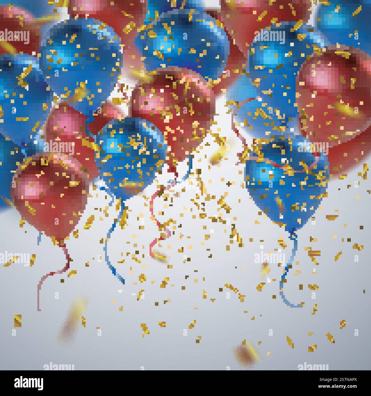 Urlaub abstrakter Hintergrund mit Ballons und Konfetti Stock Vektor