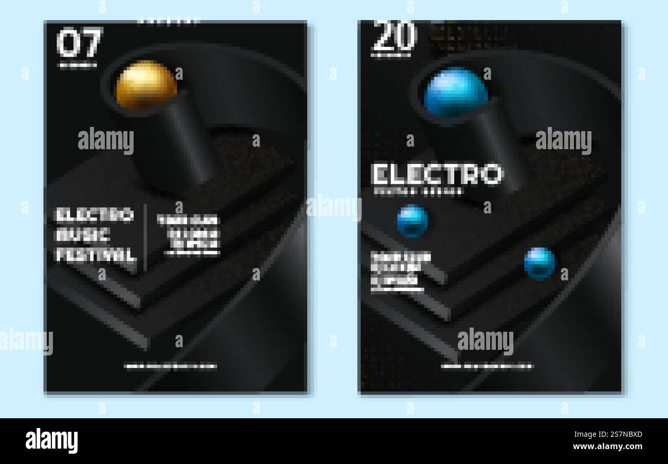 Elektronisches Musikfestival und Poster „Elektro-Sommerwelle“. Club-Party-Flyer. Vektordarstellung Stock Vektor