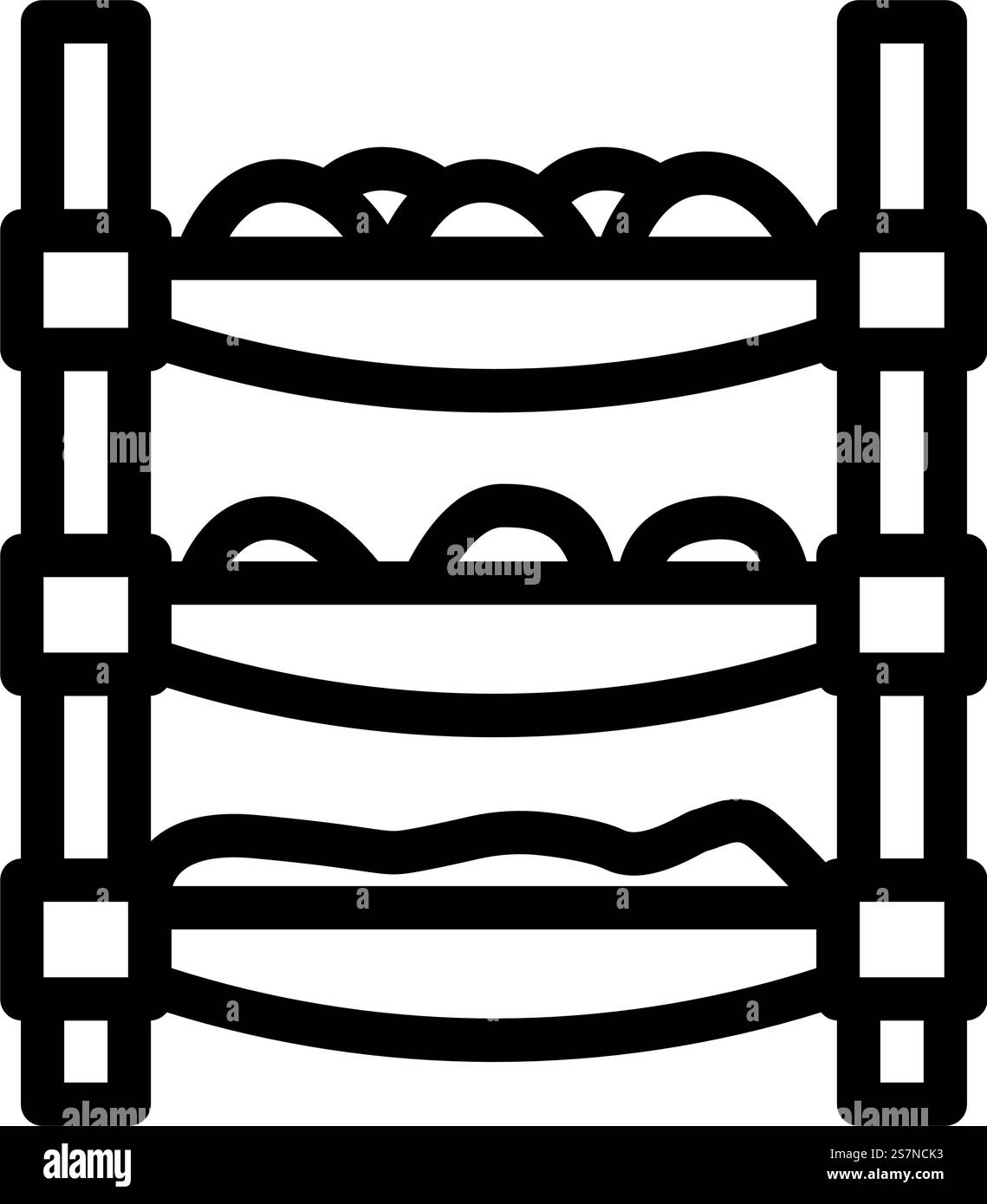 Vertikaler Farming Umweltlinie Symbolvektor. Umweltzeichen für vertikale Landwirtschaft. Schwarze Abbildung des isolierten Kontursymbols. Vektorgrafik für vertikale Landwirtschafts-Umweltlinien Stock Vektor