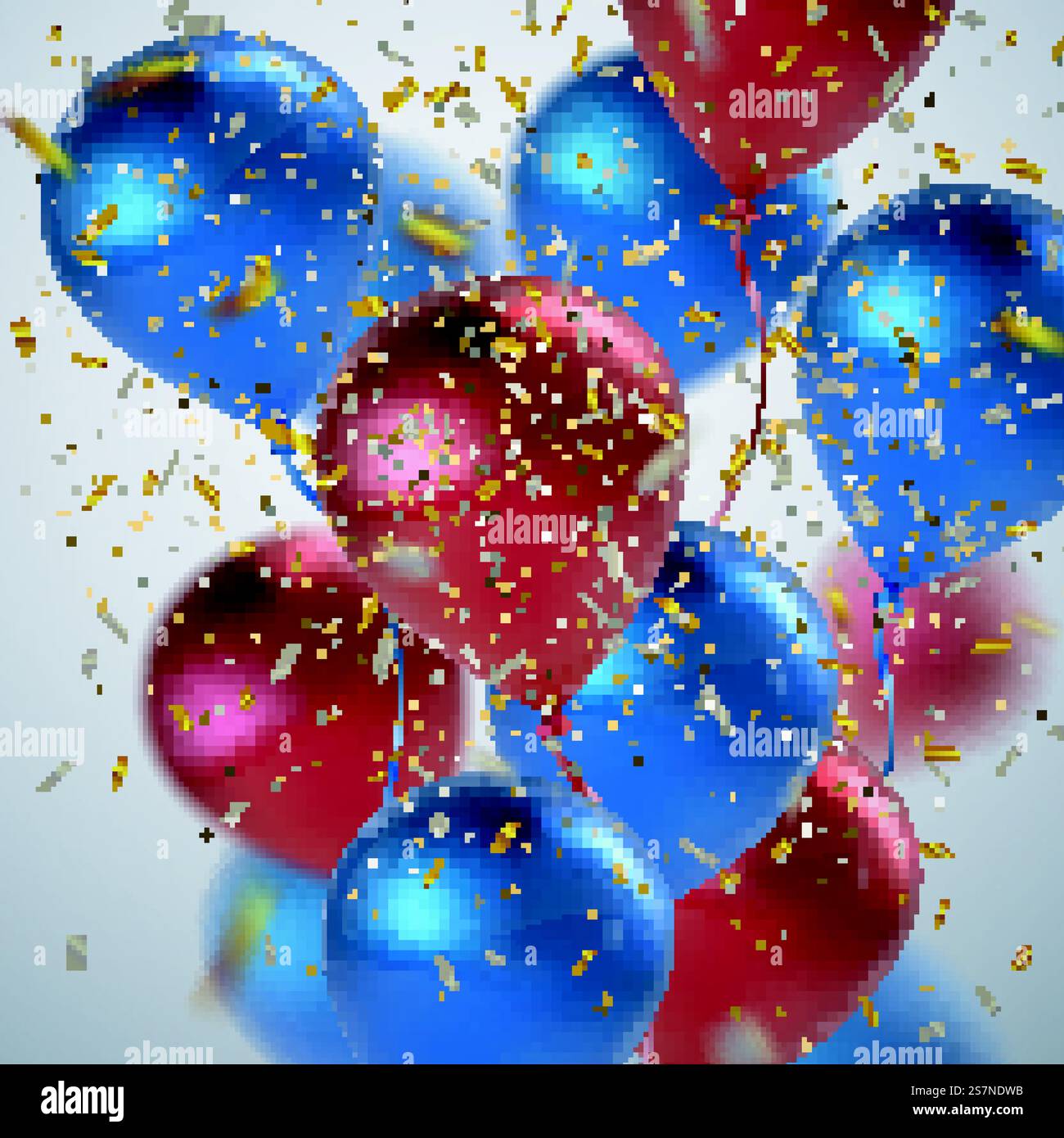 Urlaub abstrakter Hintergrund mit Ballons und Konfetti Stock Vektor