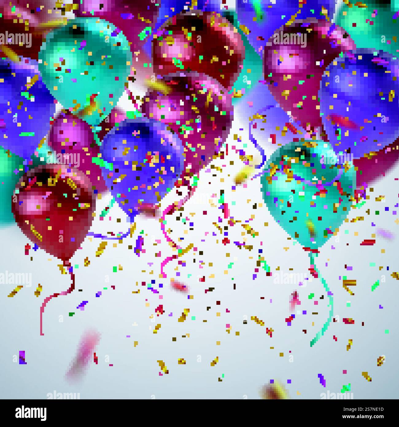 Urlaub abstrakter Hintergrund mit Ballons und Konfetti Stock Vektor