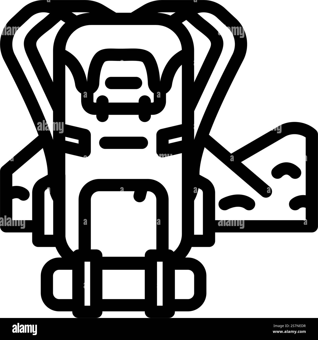 Ökotourismus Umweltlinie Symbolvektor. Umweltzeichen Ökotourismus. Schwarze Abbildung des isolierten Kontursymbols. Ökotourismus Umweltlinie Symbol Vektor Illustration Stock Vektor