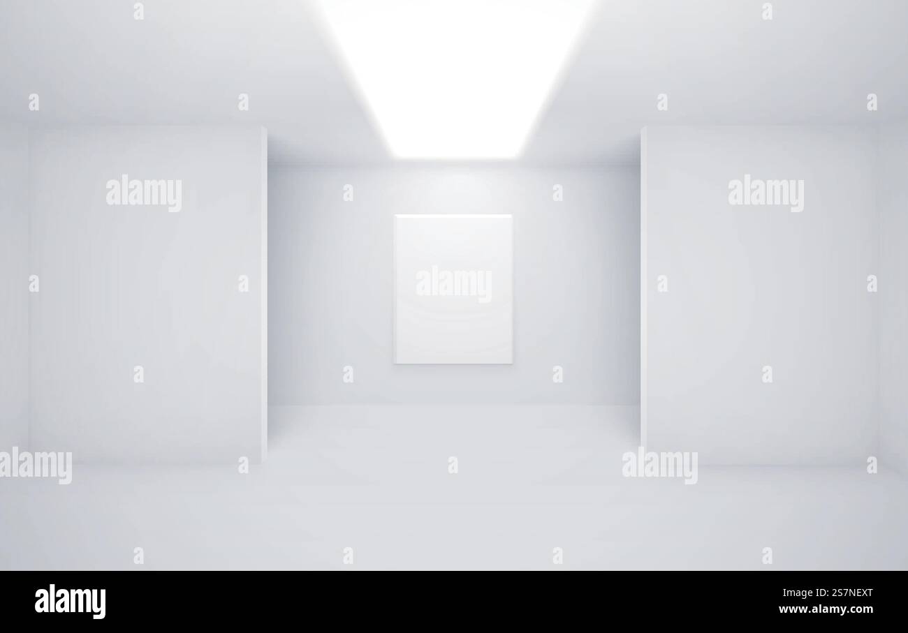 Moderne Kunstgalerie im Innenraum. Mockup des Ausstellungsstudios. Stock Vektor