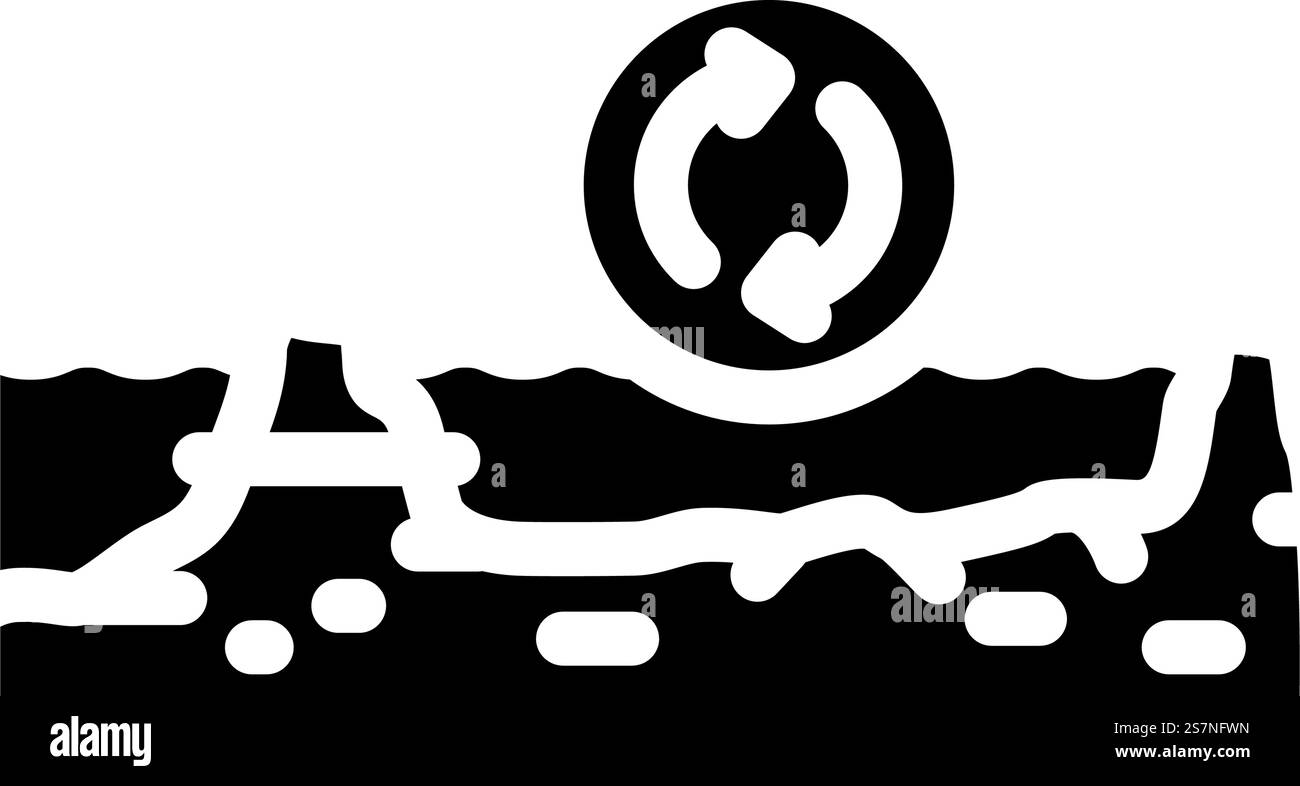 Feuchtgebiete Wiederherstellung Umwelt Glyphe Symbol Vektor. Umweltzeichen für die Wiederherstellung von Feuchtgebieten. Isolierte Symboldarstellung. Feuchtgebiet Wiederherstellung Umwelt Glyphe Symbol Vektor Illustration Stock Vektor