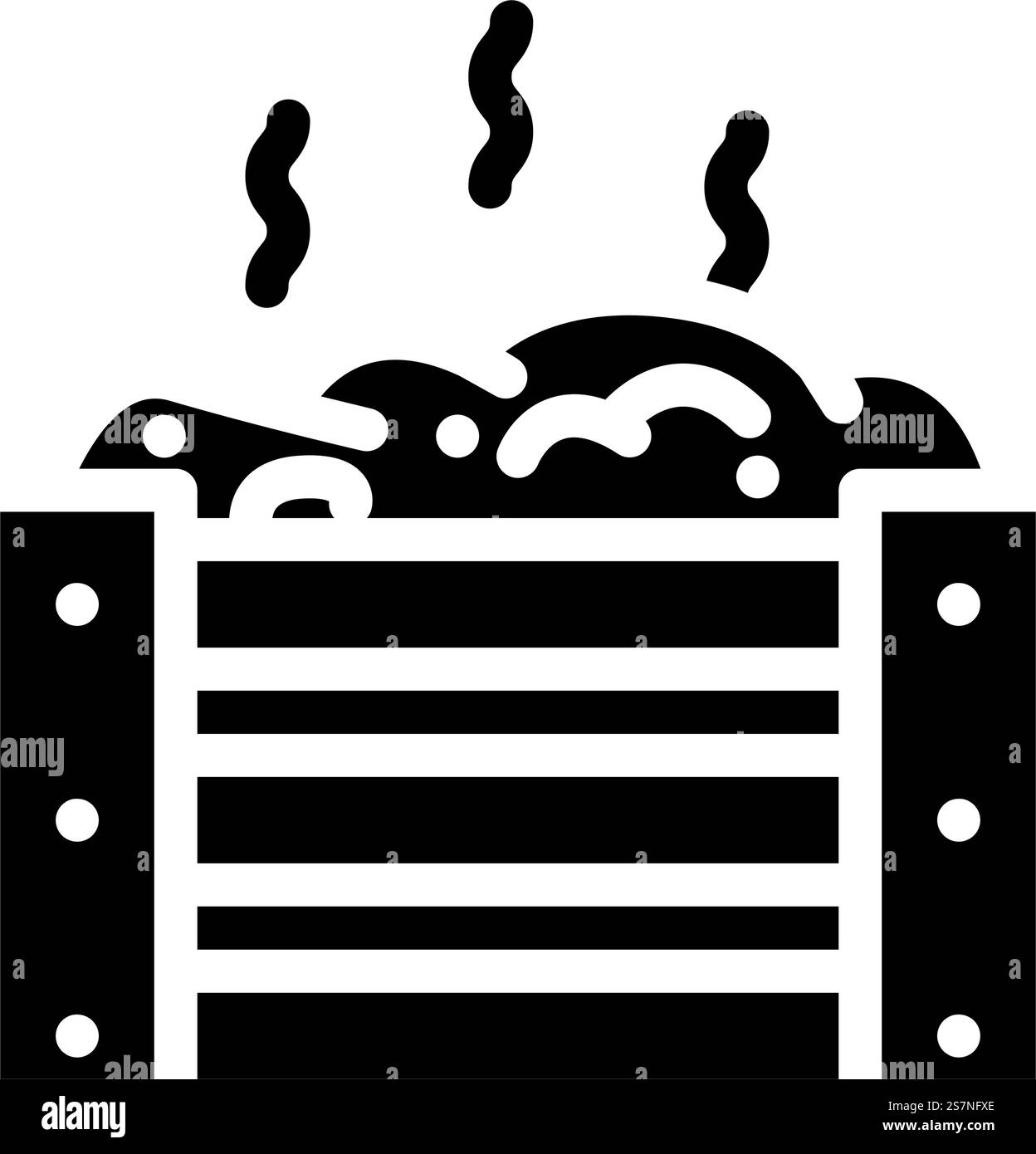 Kompostieren von Umweltglyphen Symbolvektor. Umweltzeichen für Kompostierung. Isolierte Symboldarstellung. Kompostierende Umweltglyphen-Symbol-Vektor-Illustration Stock Vektor