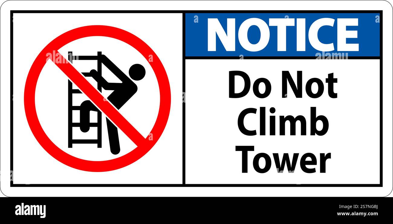 Hinweisschild „Nicht Klettern“ Auf Weißem Hintergrund Stock Vektor