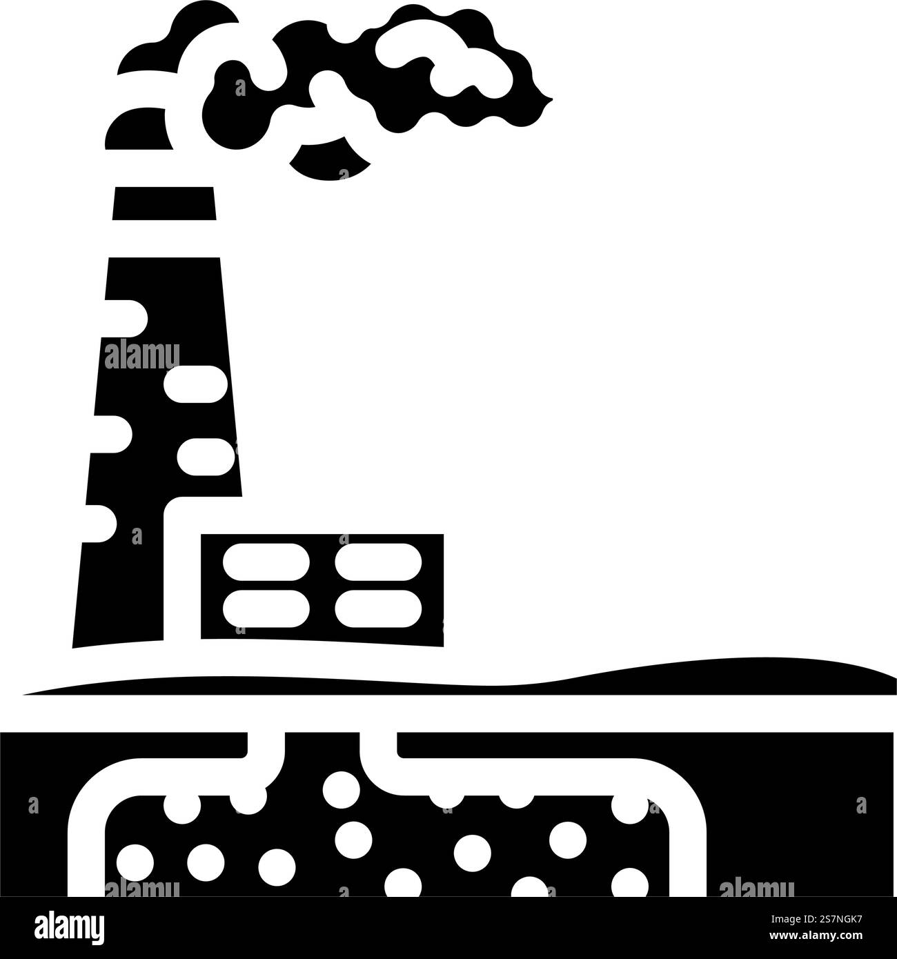 Symbolvektor für die Kohlenstoffabscheidung von Umweltglyphen. Umweltzeichen für die Kohlenstoffabscheidung. Isolierte Symboldarstellung. Illustration des Symbols für Umweltglyphen für die Kohlenstofferfassung Stock Vektor