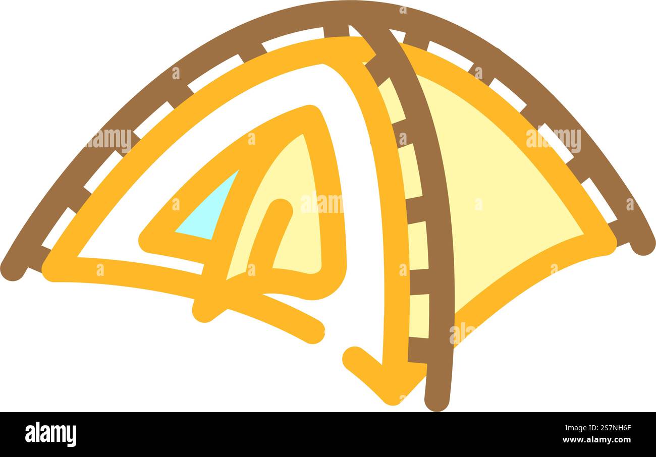Bergsteigen Zelt Abenteuer Farbe Symbol Vektor. Bergsteigerzeltabenteuer-Schild. Isolierte Symboldarstellung. Bergsteigen Zelt Abenteuer Farbe Symbol Vektor Illustration Stock Vektor